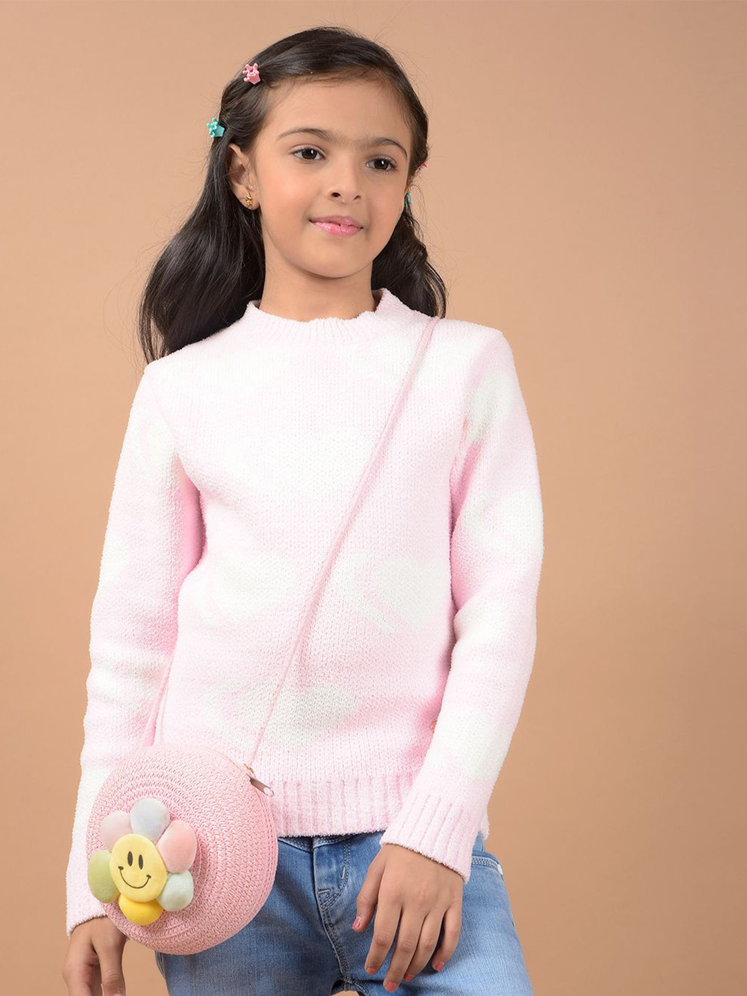 Crimsoune Club Girls Round Neck Long Sleeves Pullover Sweaters