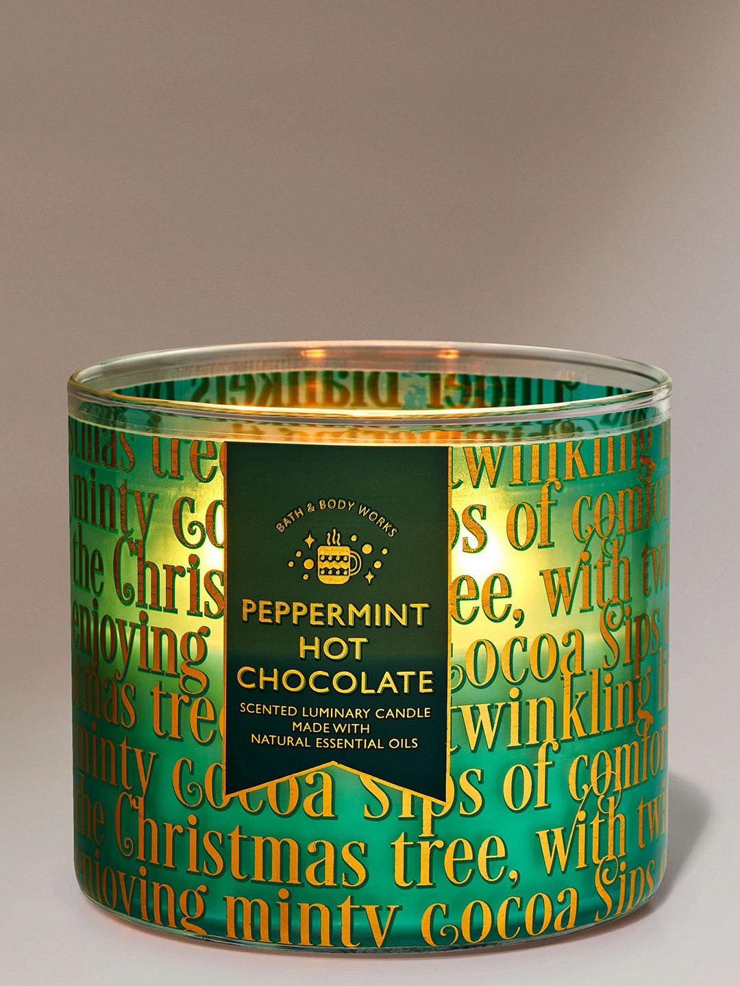 Bath & Body Works Peppermint Hot Chocolate Scented 3-Wick Candle - 411g