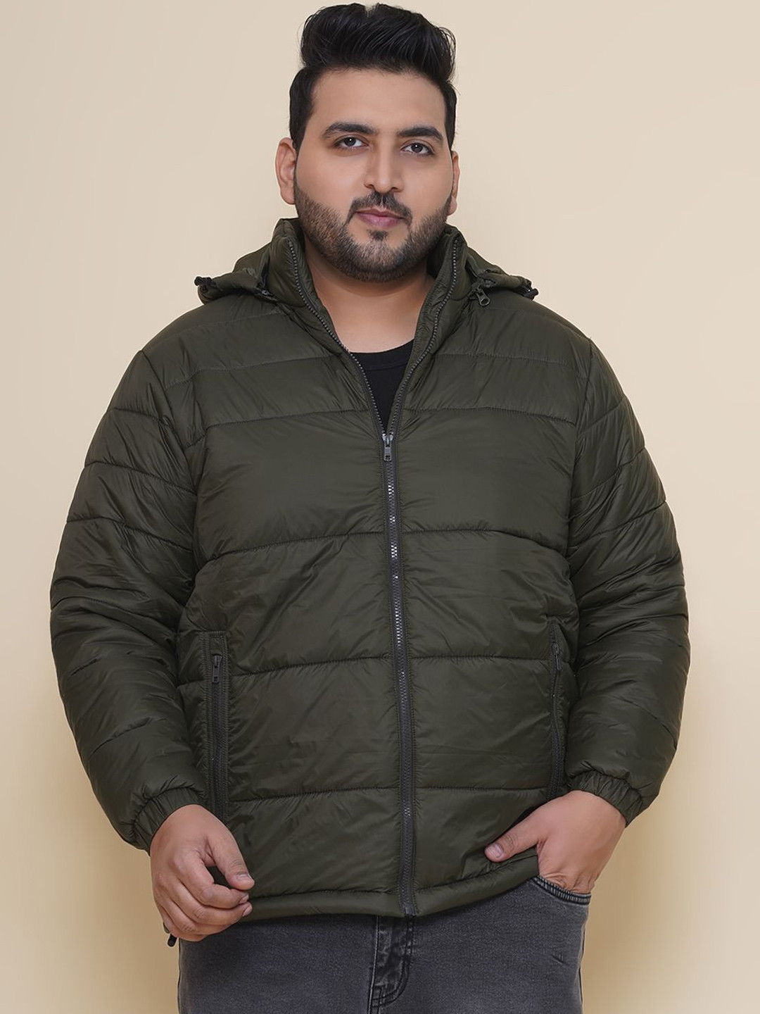 John Pride Men Hooded Winter Wear Plus Size Padded Jacket