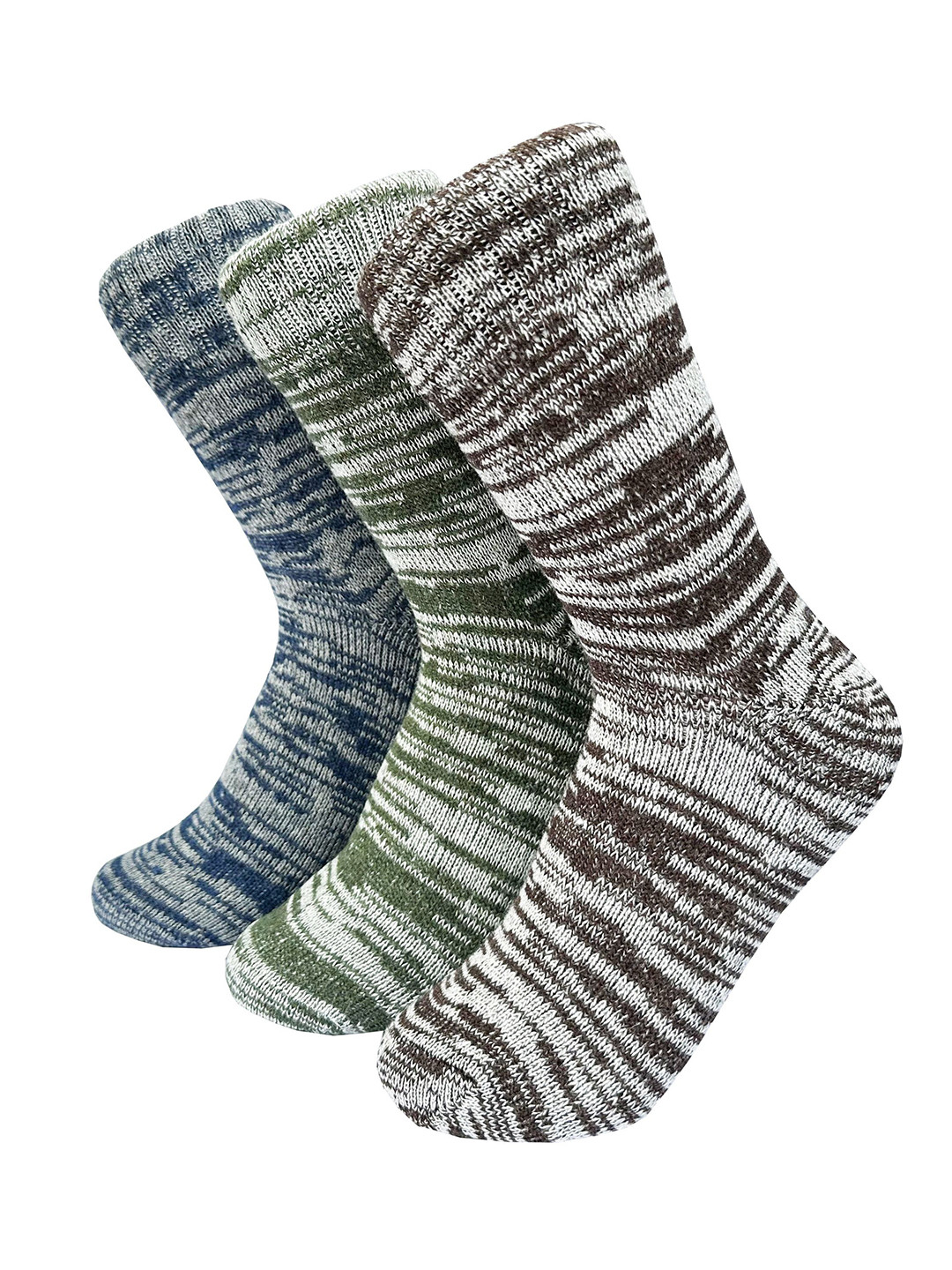 Alexvyan Men 3 Pair Patterned Calf Length Winter Woolen Warm Socks