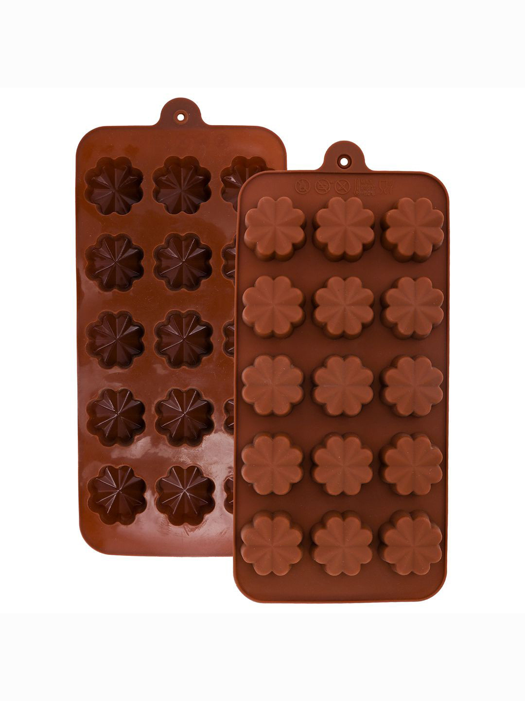 Kuber Industries 2 Chocolate Silicone Moulds for baking flower design Ice Making Kit Tray
