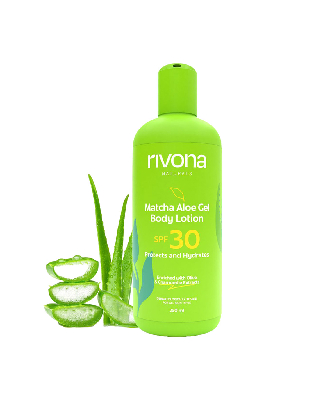 Rivona Naturals Matcha Aloe Gel SPF 30 Lightweight Body Lotion - 250 ml