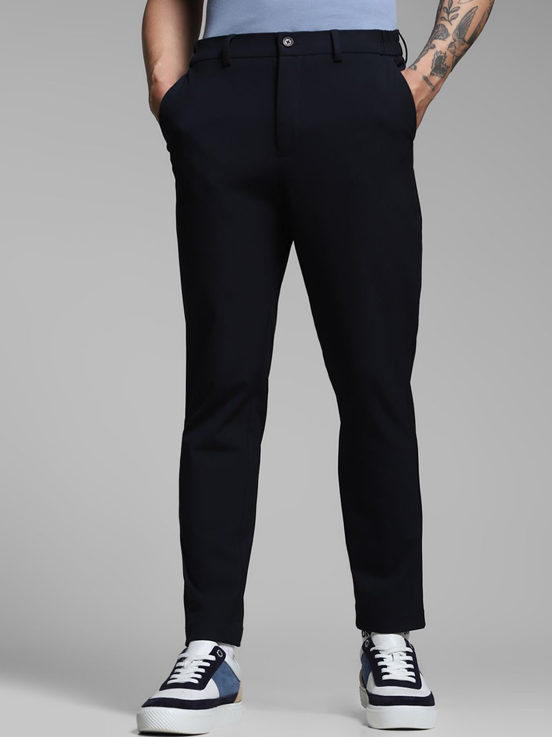 Jack & Jones Men Slim Fit Low-Rise Chinos Trousers