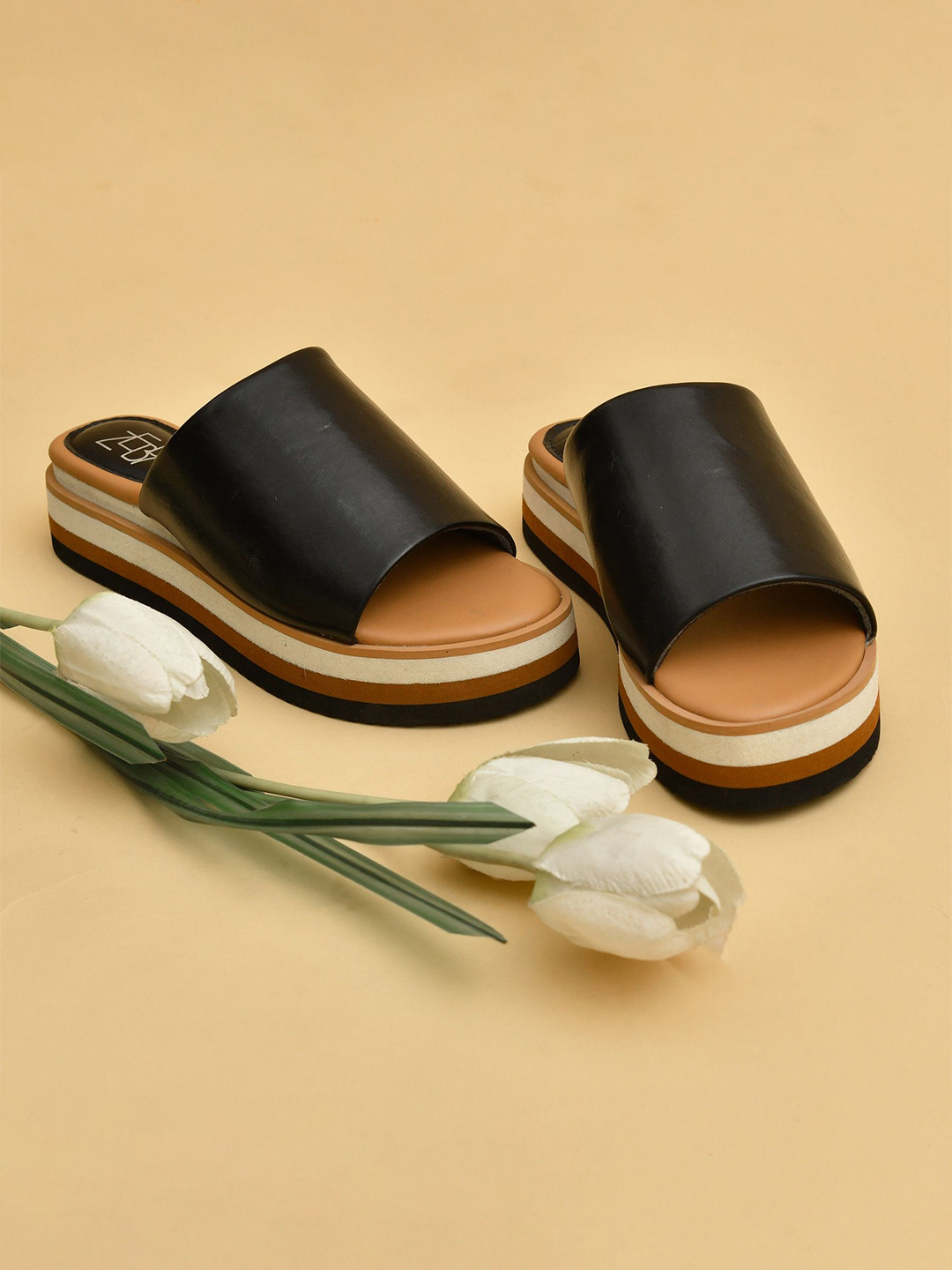 Zebba Women Multi Layered Open Toe Flatform Sandals
