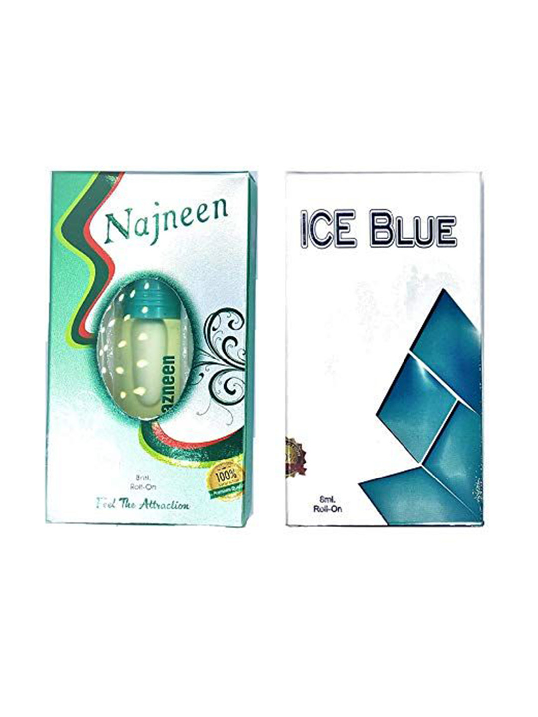 RAVIOUR LIFESTYLE Set Of 2 Ice Blue & Nazneen Alcohol Free Roll On Attar - 8 ml Each