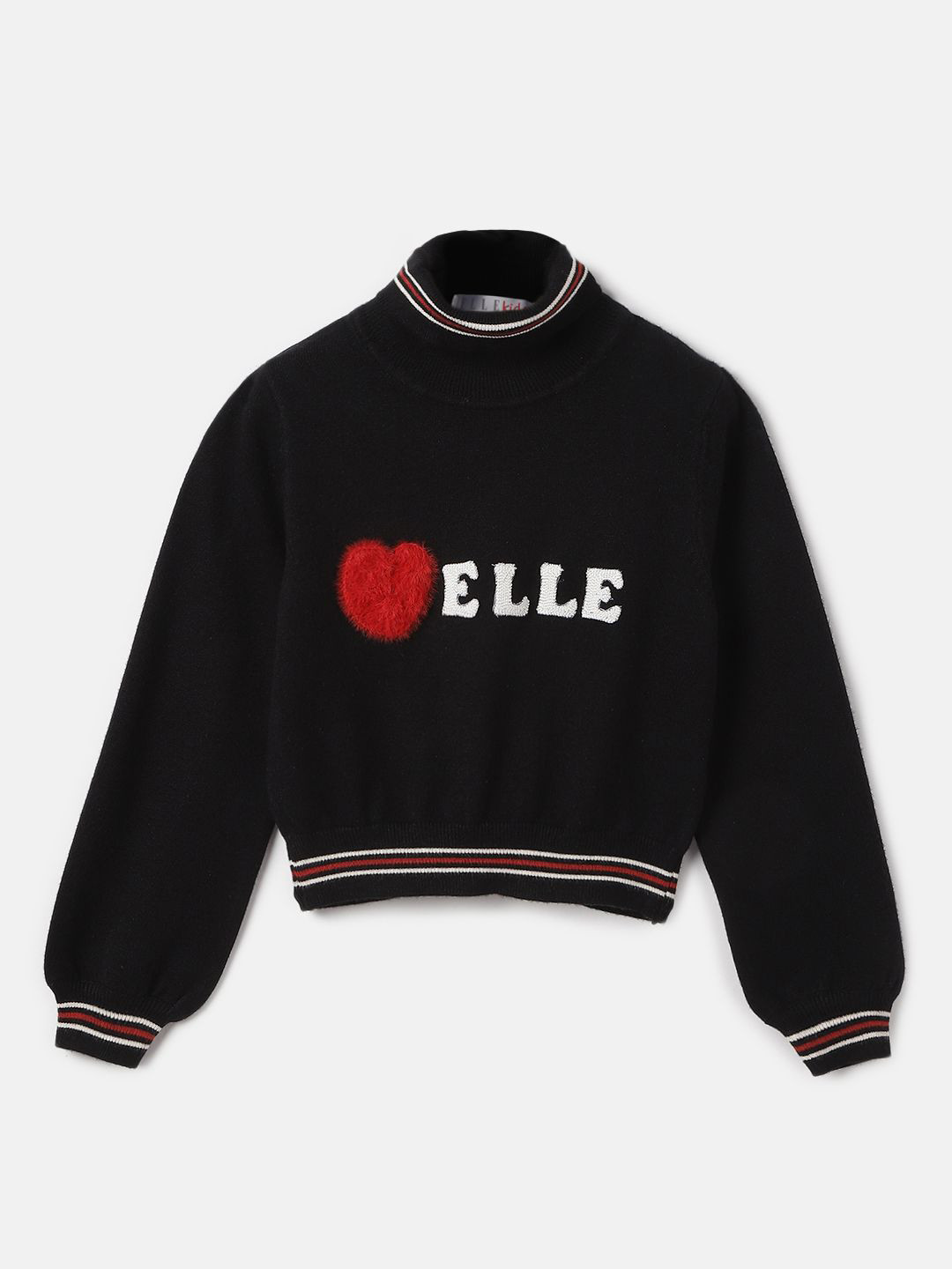 ELLE Girls Solid Turtle Neck Sweater