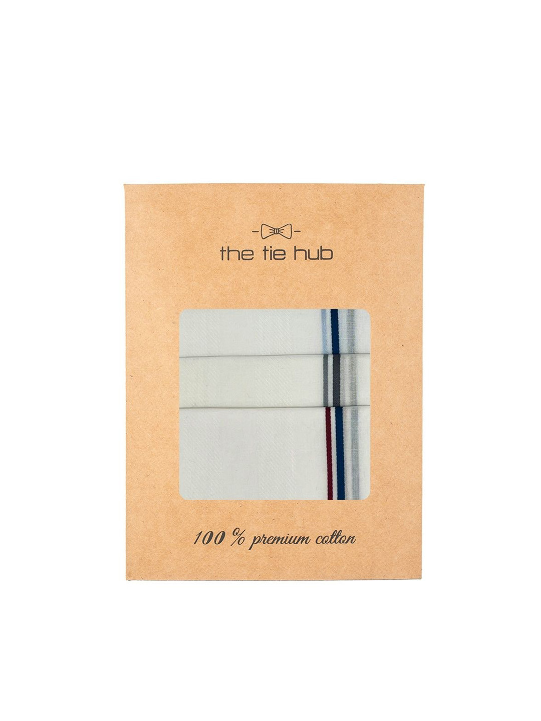 The Tie Hub Men Pack Of 3 Printed Pure Cotton Handkerchief