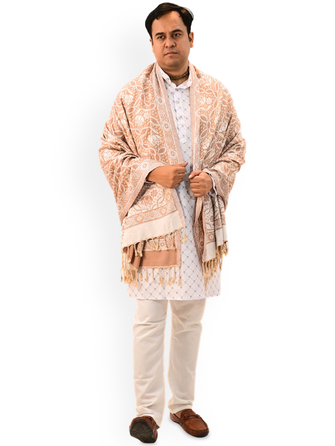 Vrinde Graphic Woven Design Woollen Shawl