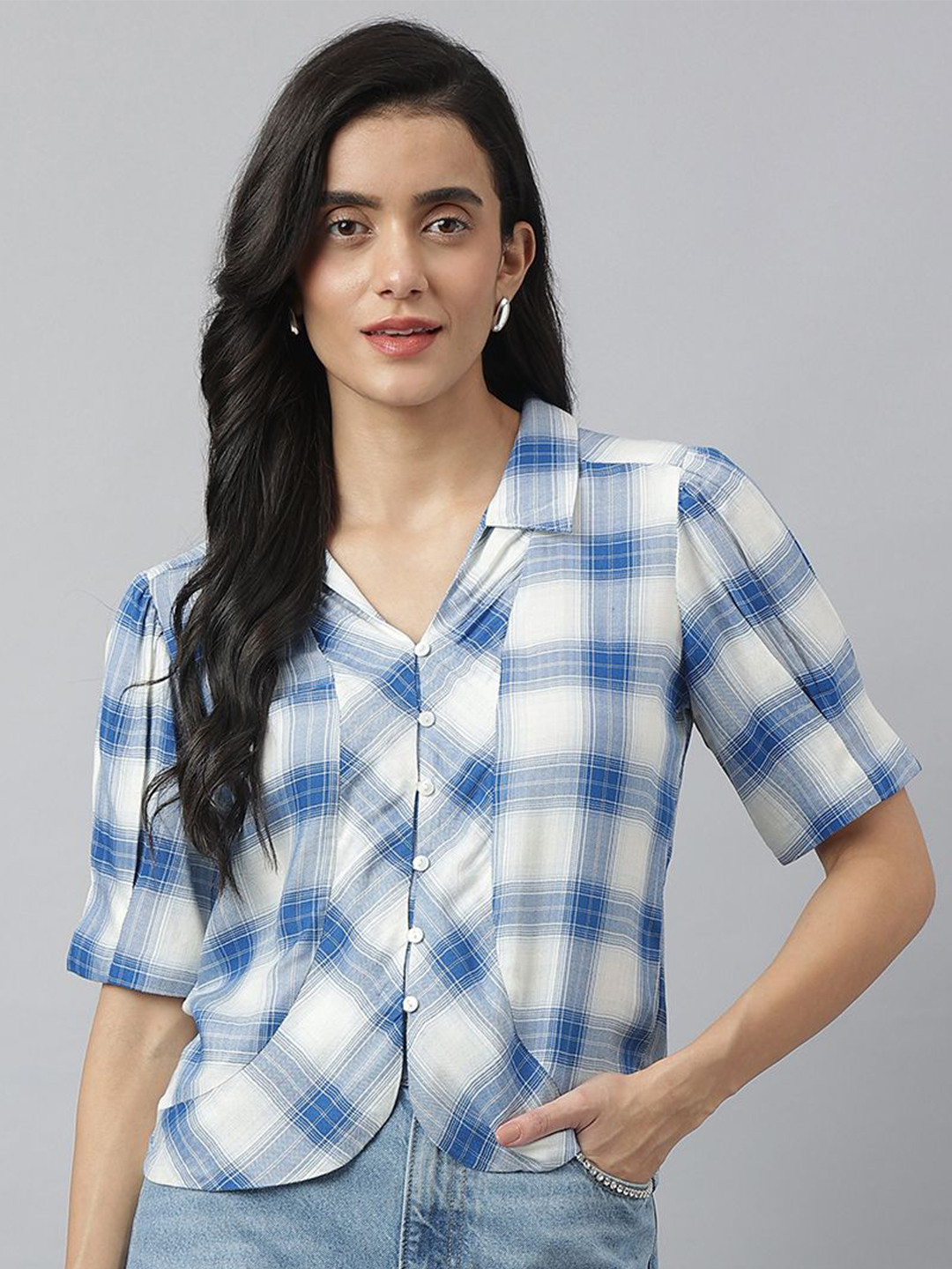 Latin Quarters Women Tartan Checks Checked Casual Shirt