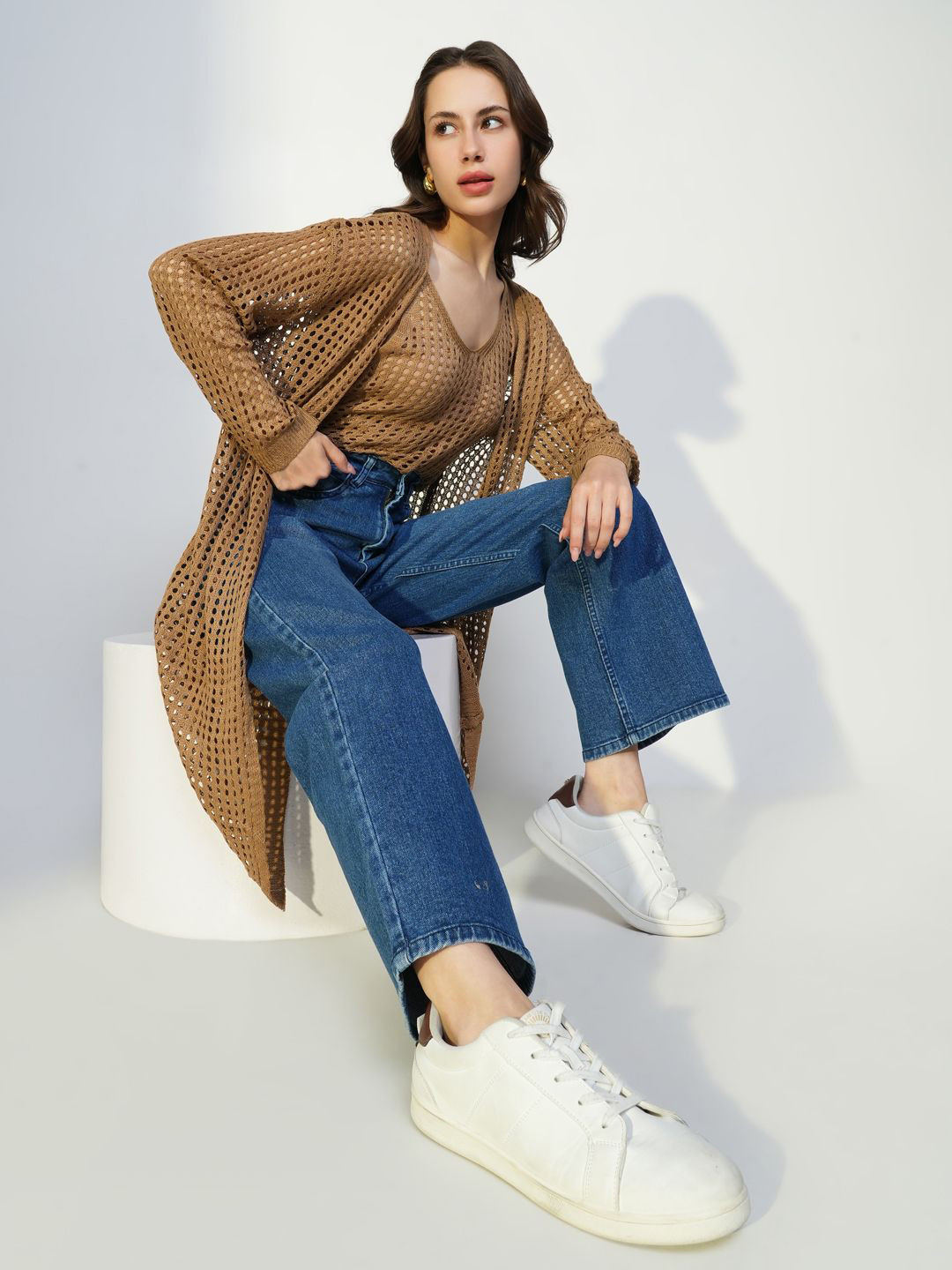 SHOWOFF Women Self Design Crochet Crop Top