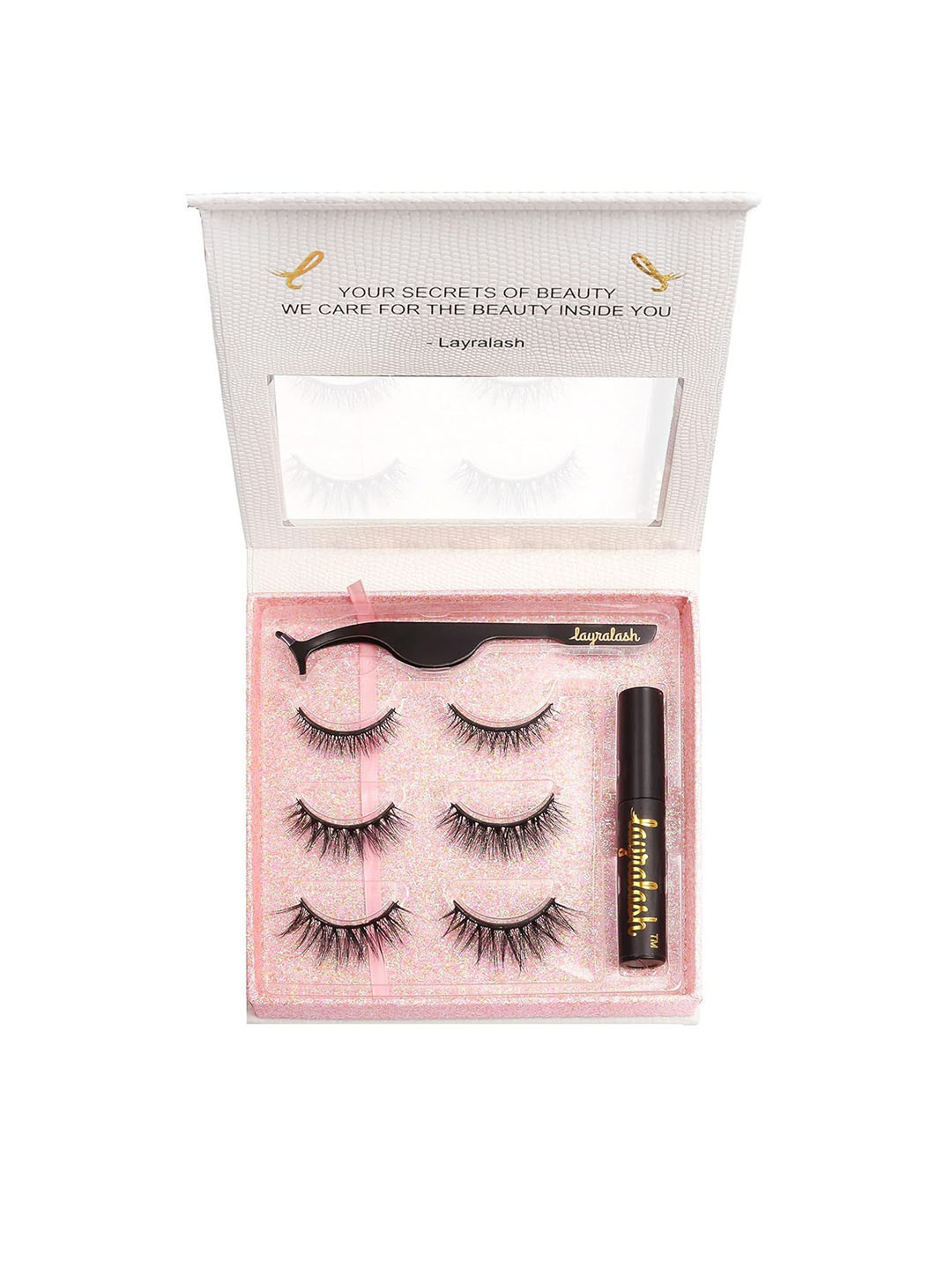 Layralash Doll Eyelashes With Tweezers & Eyeliner Kit