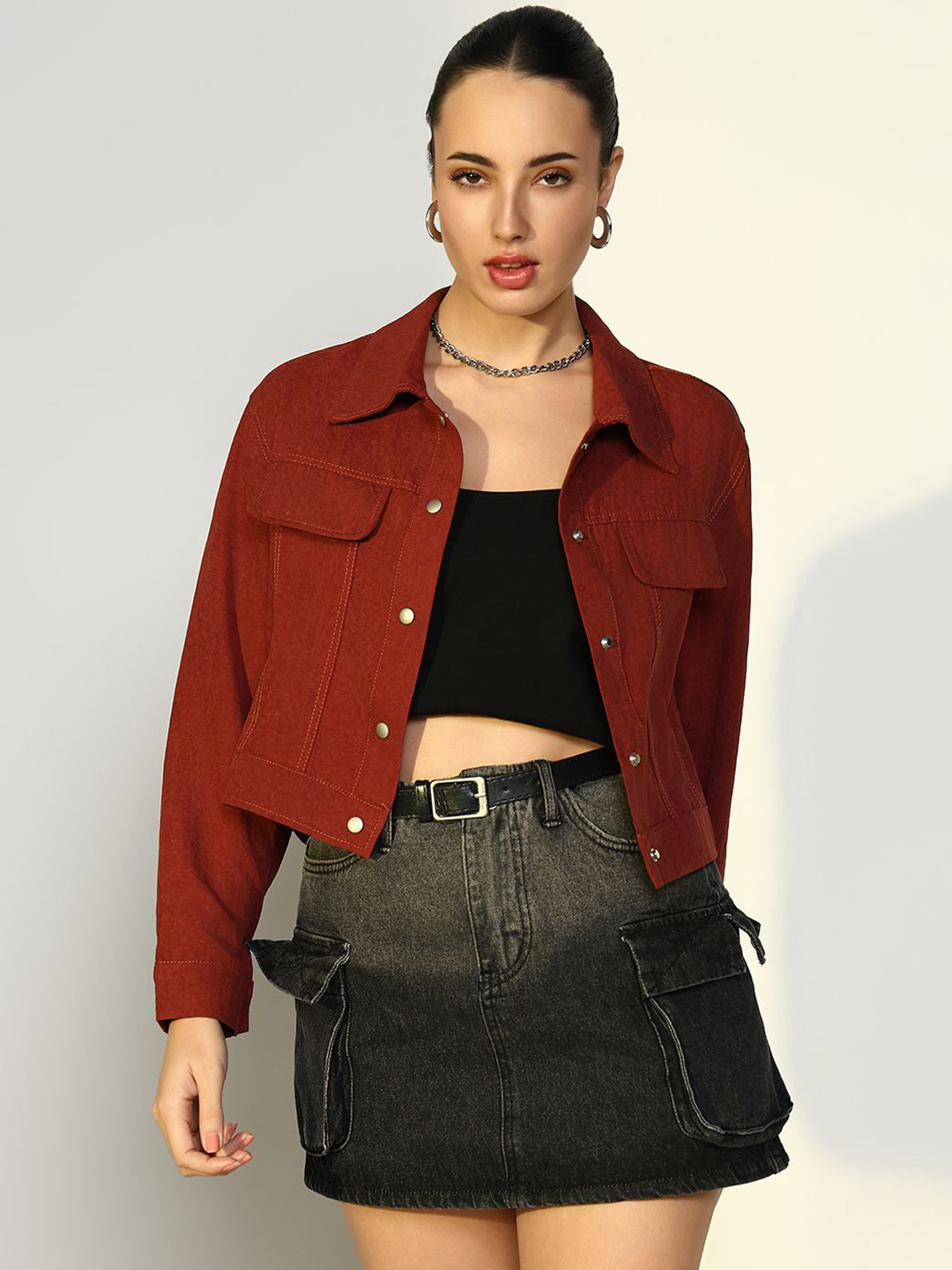 SHOWOFF Women Self Design Windcheater Jacket