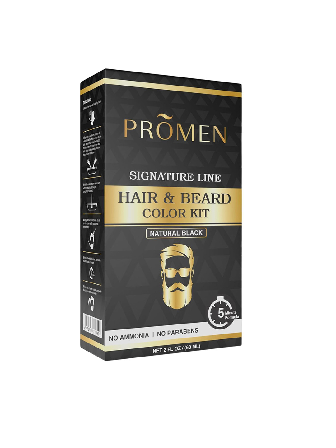 Promen Men Signature Line Hair & Beard Color Kit - 60 ml - Natural Black
