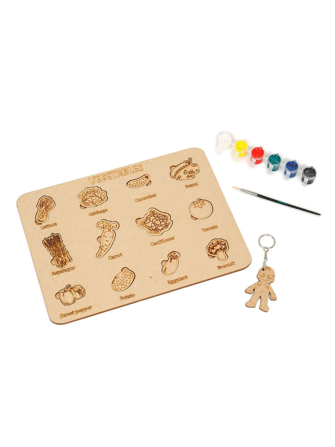 LITTLE GINNIE Kids Fruits Vegetables and Shapes DIY Kit Puzzle