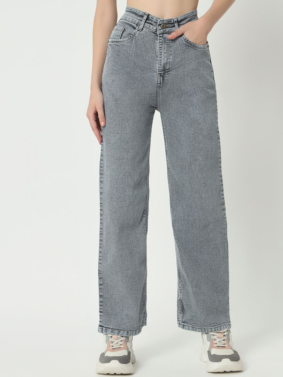 M MODDY Women Jean Straight Fit High-Rise Stretchable Jeans