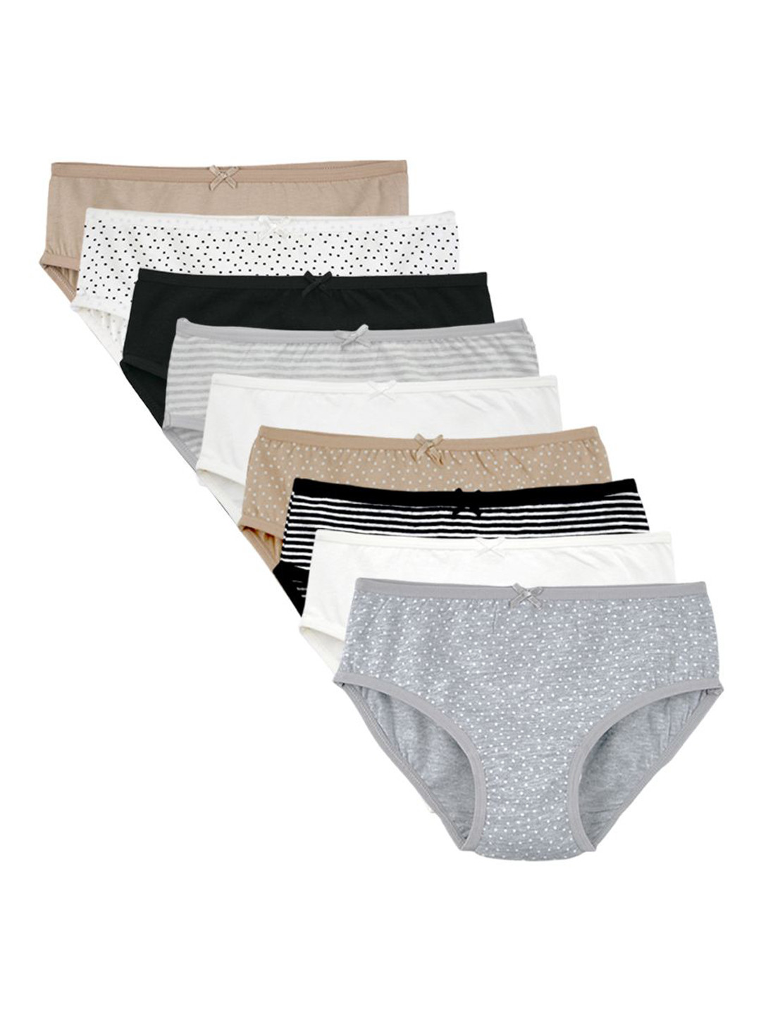 Charm n Cherish Girls Pack Of 9 Printed Pure Cotton Mid-Rise Briefs - GWBRO51_3