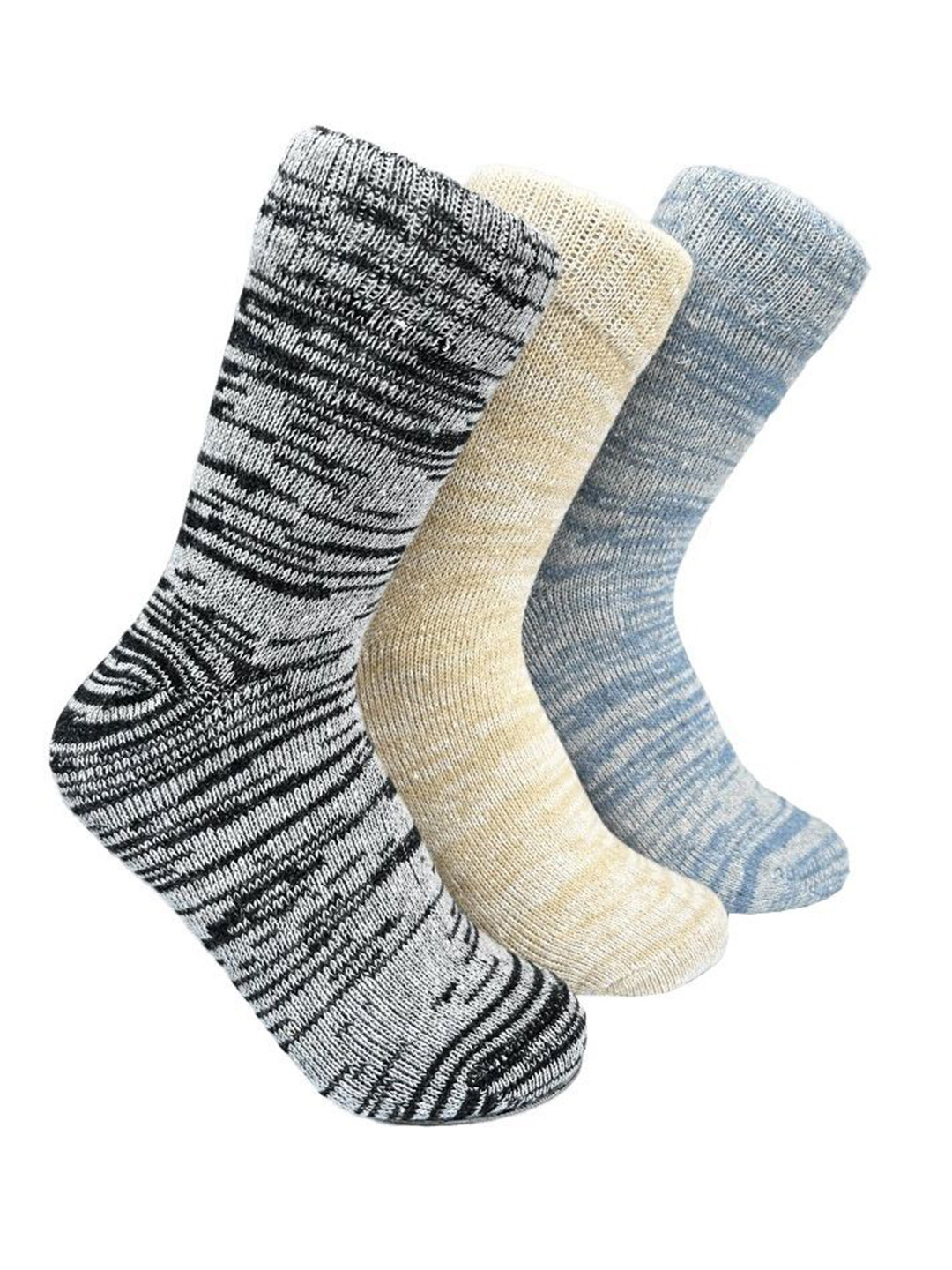 Alexvyan Men 3 Pair Patterned Calf Length Winter Woolen Warm Socks
