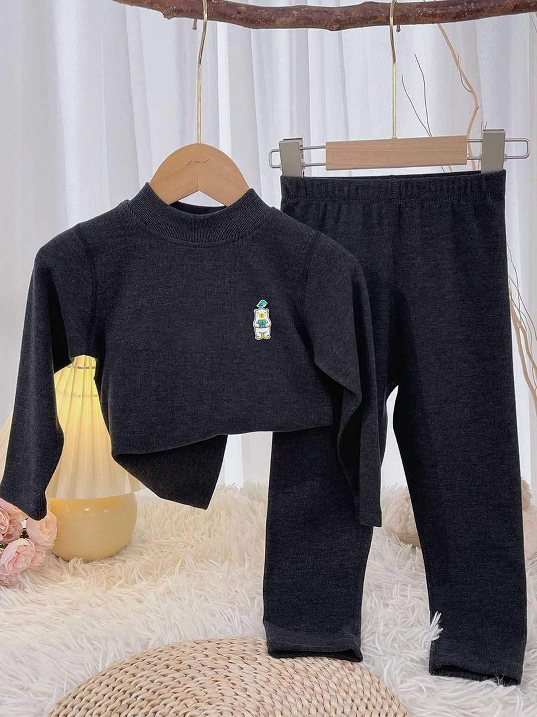 Little Surprise Box LLP Kids Crew Neck Long Sleeves Winter Warmers Thermal Set