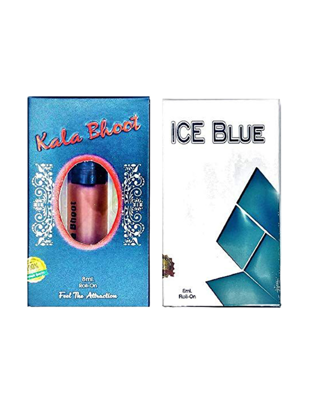 RAVIOUR LIFESTYLE Set Of 2 Kala Bhoot & Ice Blue Pure & Natural Roll On Attar - 8 ml Each