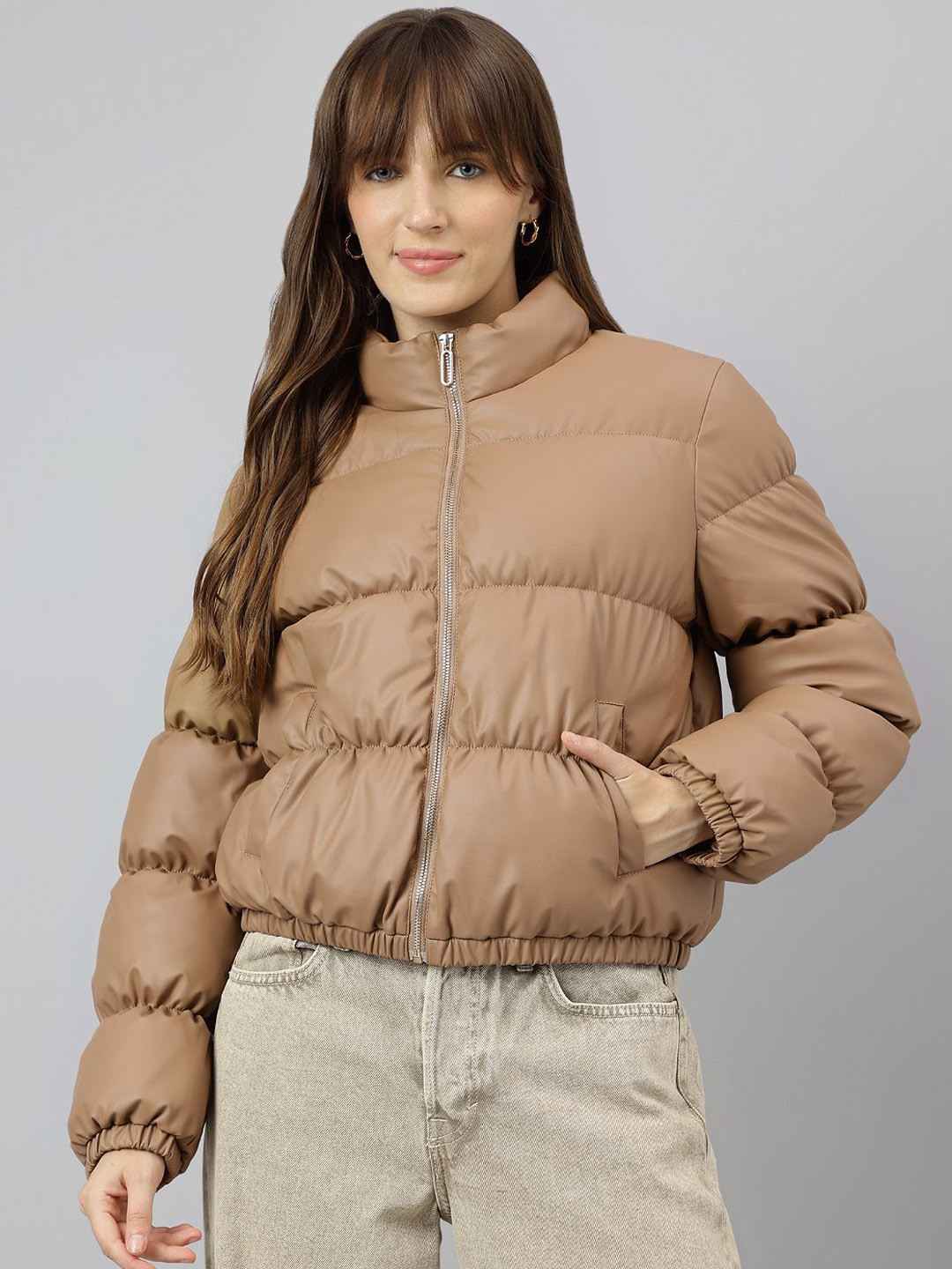 Latin Quarters Solid Lightweight Puffer Jacket