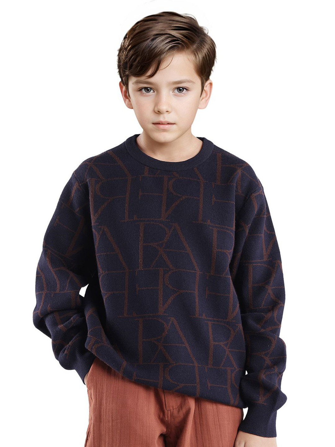 Rare Ones Boys Allover Trpography Print Sweater