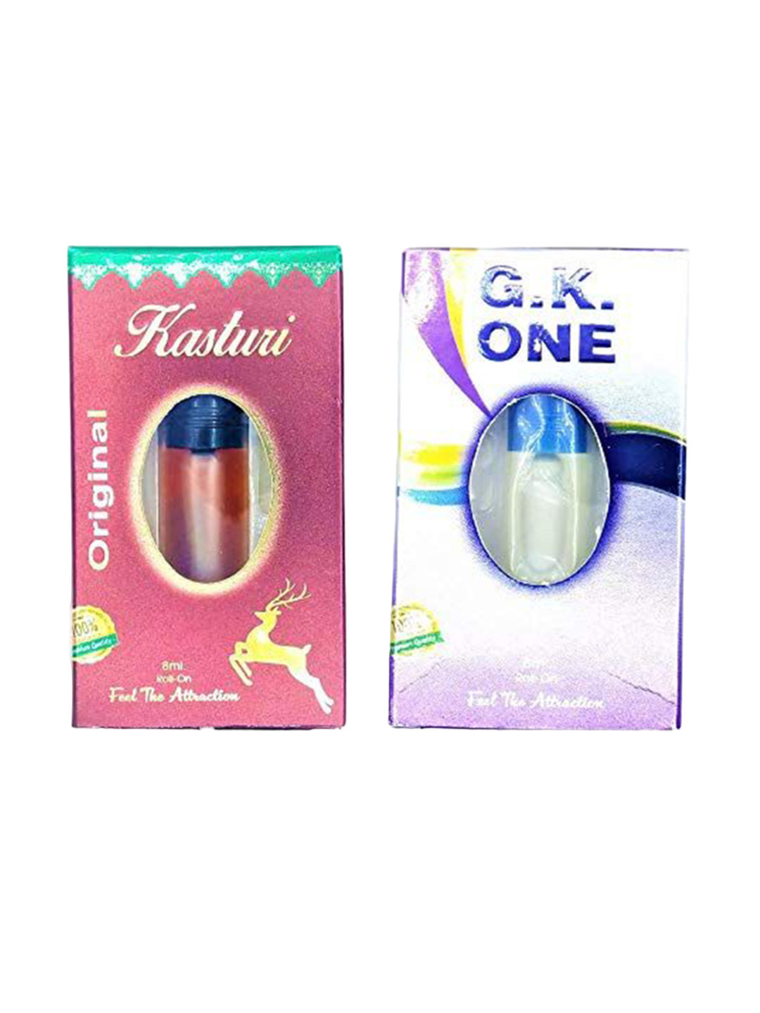 RAVIOUR LIFESTYLE Set Of 2 G.K One & Kasturi 100% Alcoholic Free Attar - 8 ml Each
