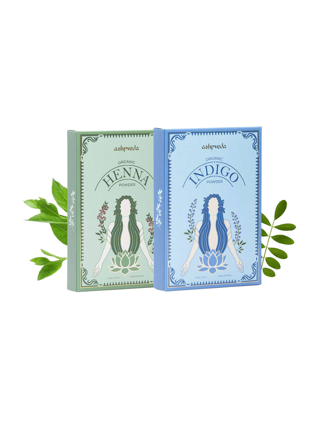 ASHPVEDA Set Of 2 Organic Henna & Indigo Powder Hair Colour- 100g Each