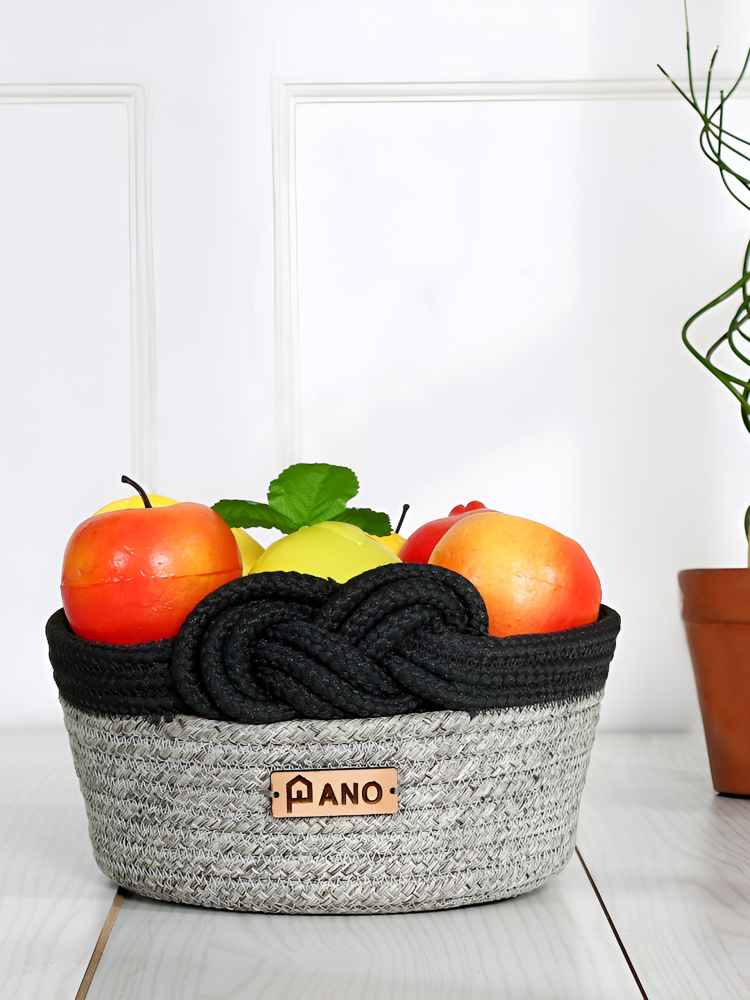 Pano Grey and White Storage Basket Organisers