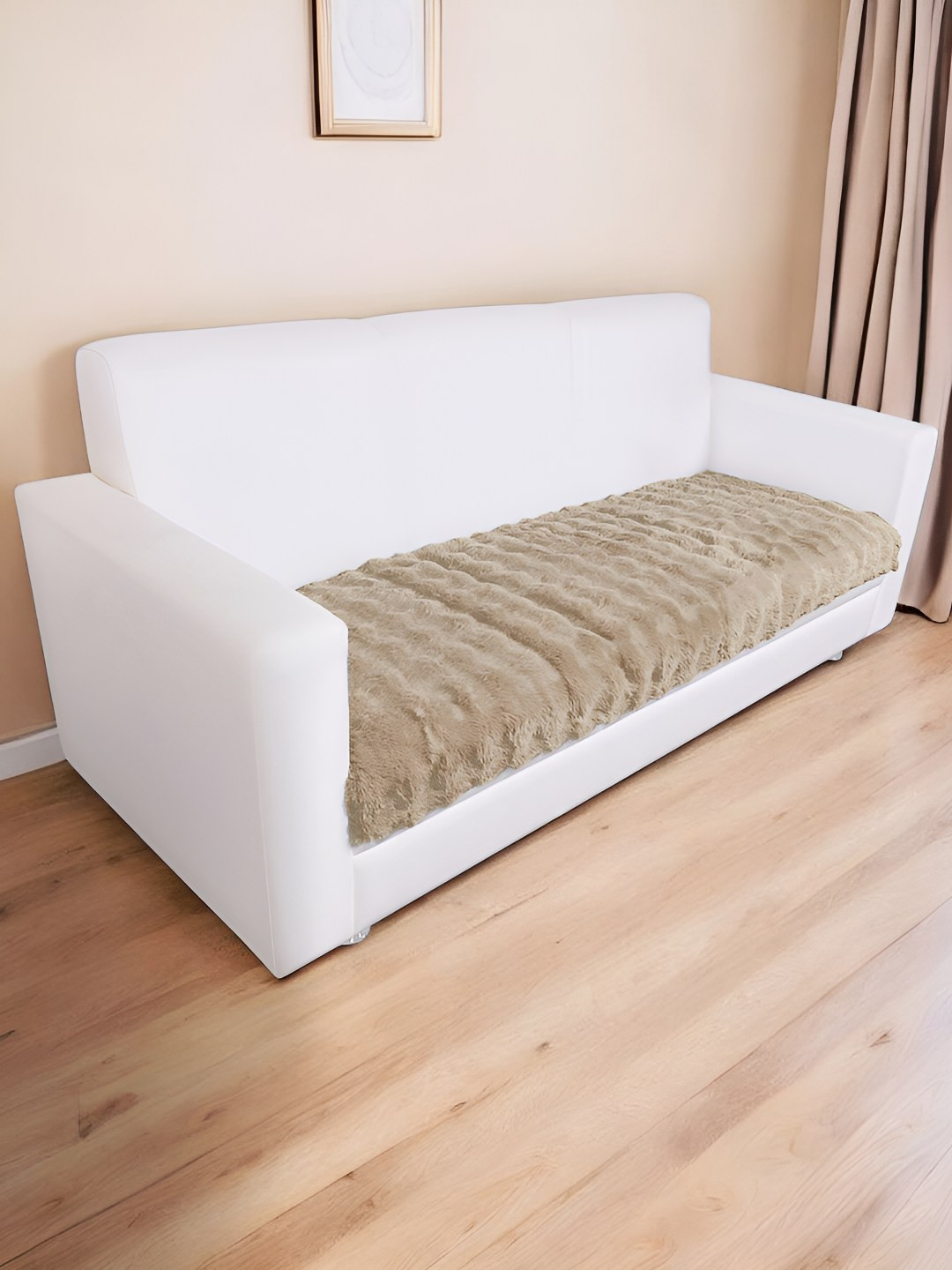 Story@home Khaki 3 Seater Super Soft Sofa Cover