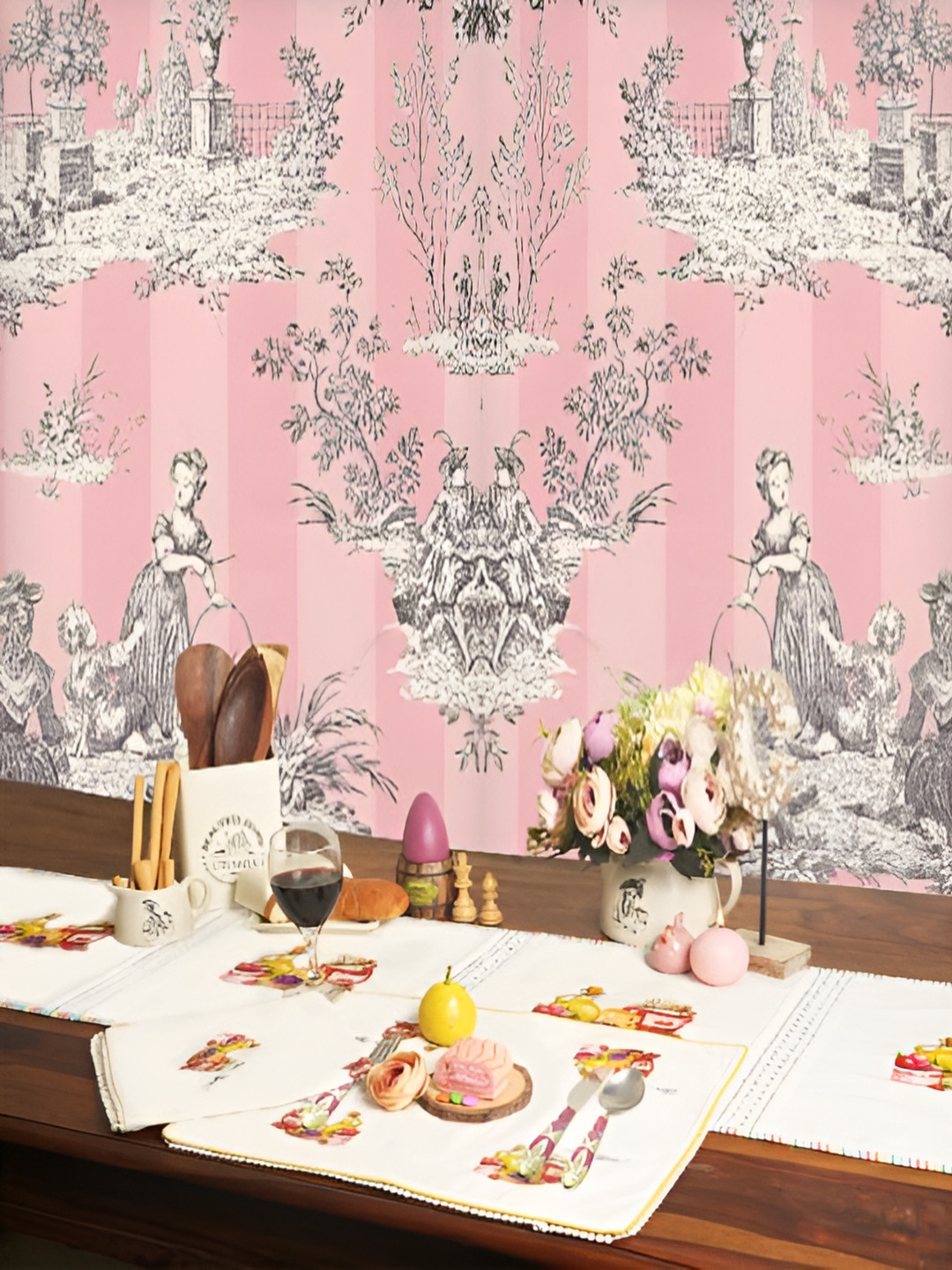 BAESD Off White & Yellow Printed Rectangle Table Placemats