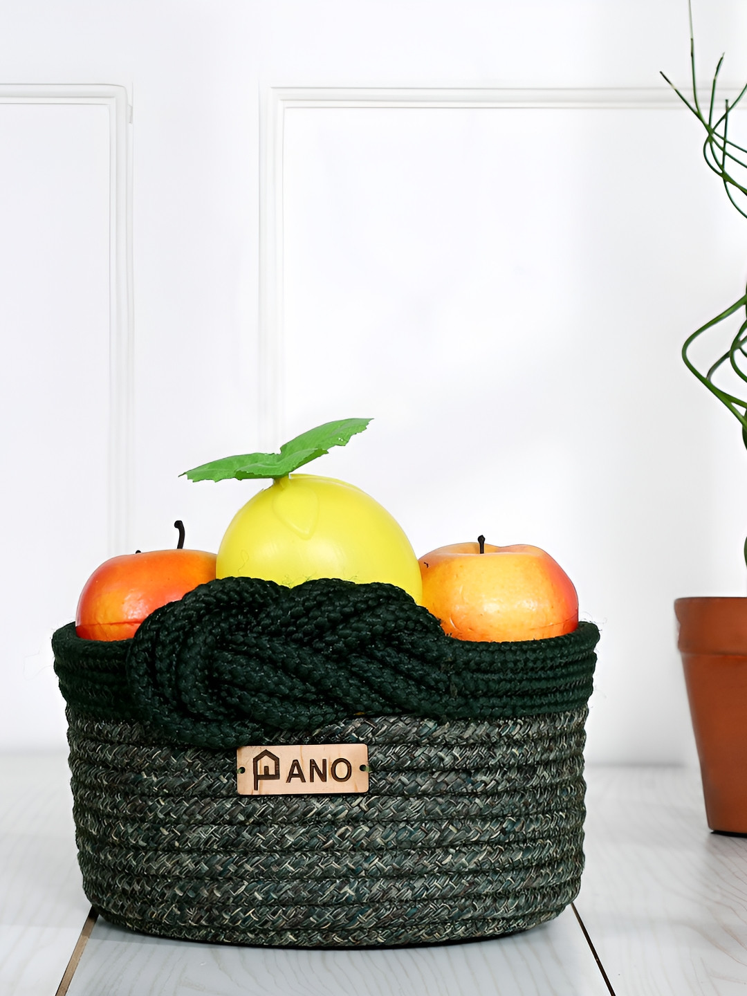 Pano Green Braided Fruits And Vegetable Basket