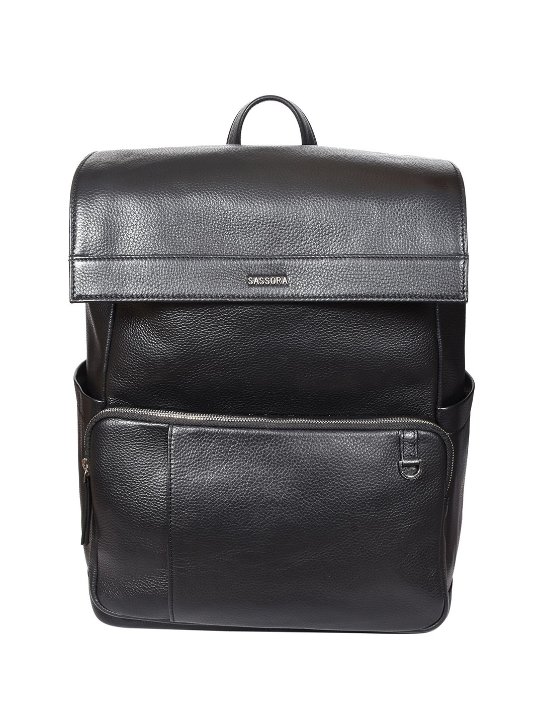 Sassora Men Leather Backpack with Compression Straps