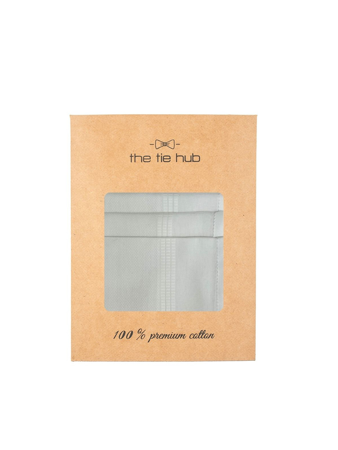 The Tie Hub  Men Pack Of 3 Printed Pure Cotton Handkerchief