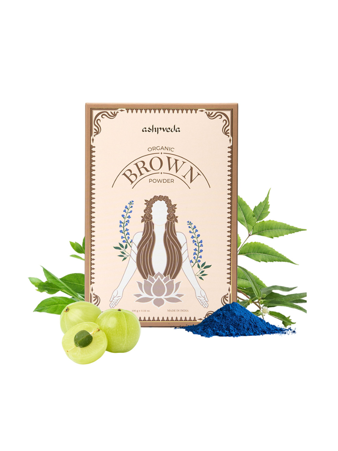 ASHPVEDA Organic Chemical Free Hair Color 100 g - Brown