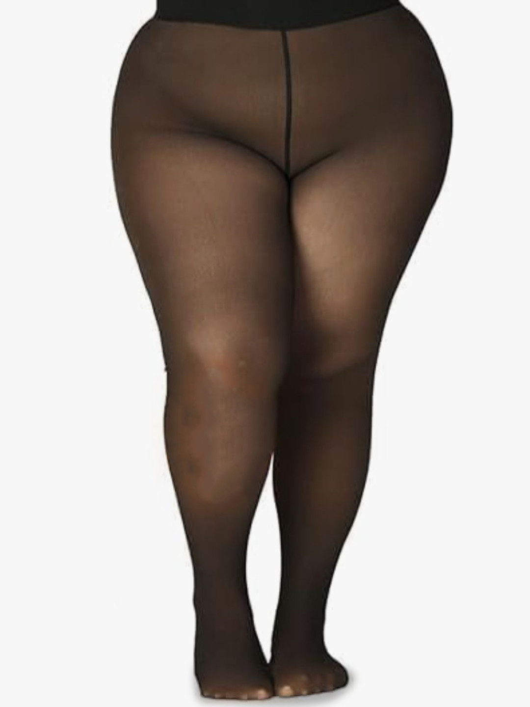 Curves By ZeroKaata Women Plus Size Dual-Toned High Waist Winter Fur Pantyhose Stockings