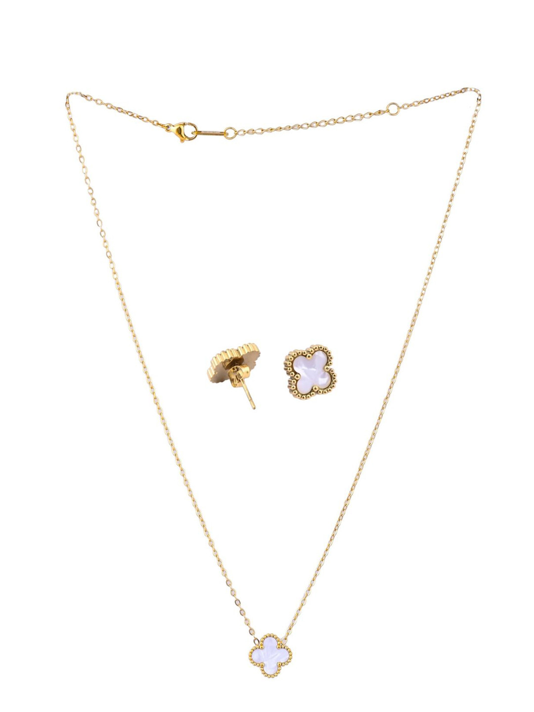 SALVE Stainless Steel Clover Shaped Jewellery Set