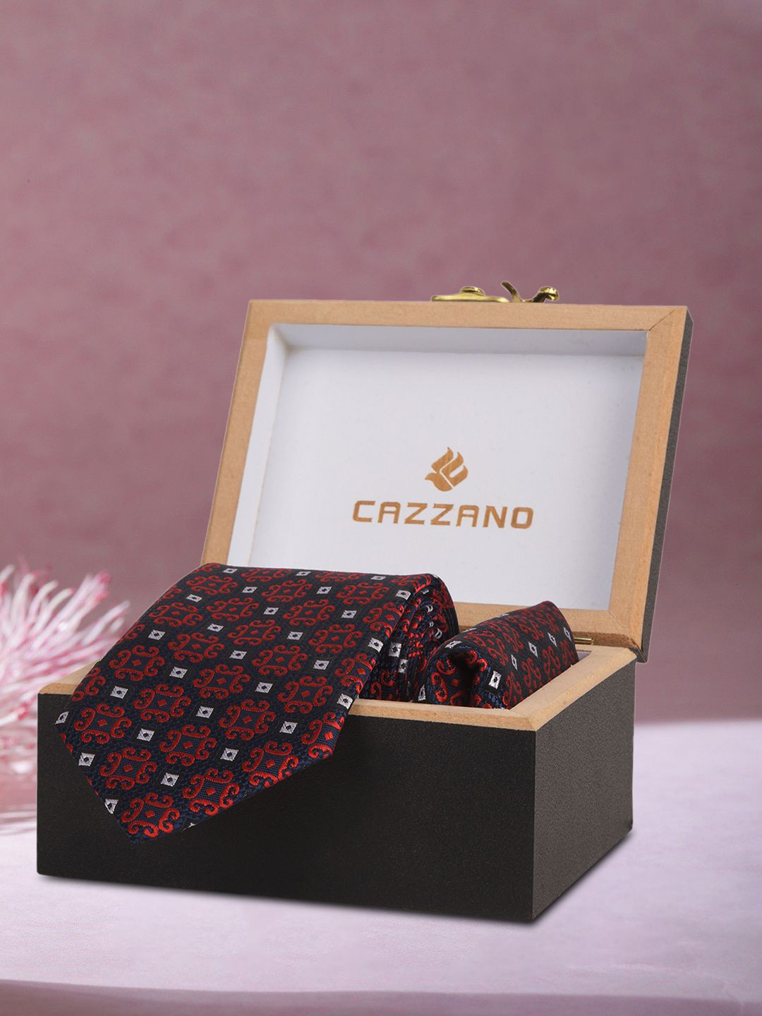 Cazzano Men Accessory Gift Set Of Tie and Pocket Square Comes with a box