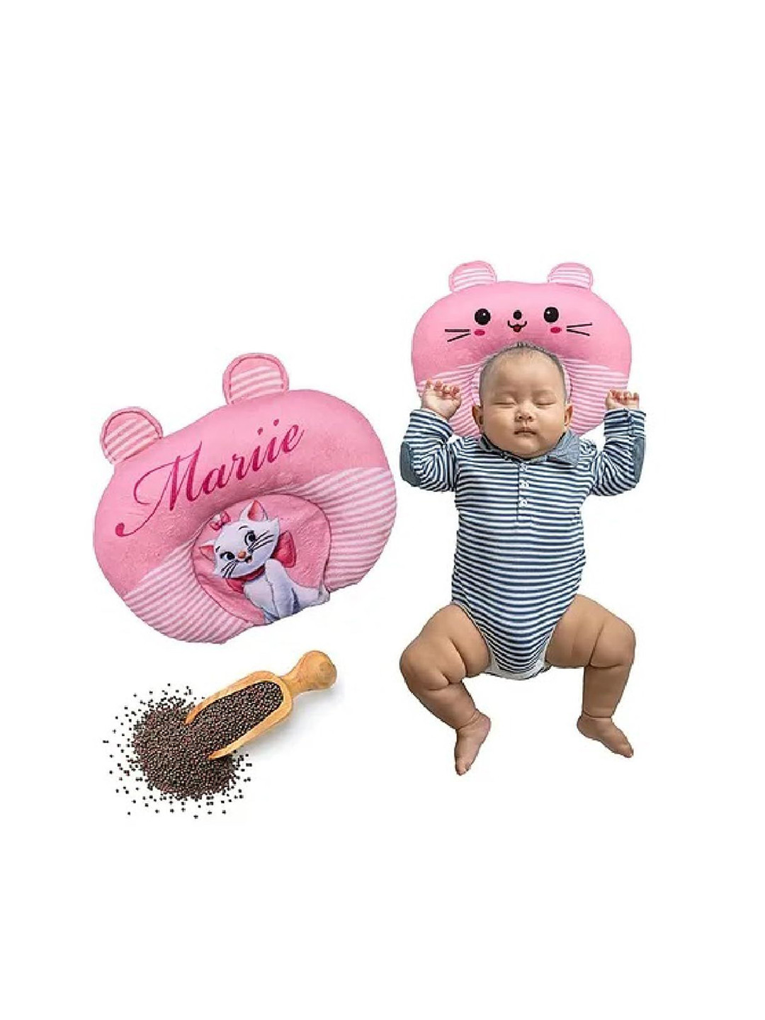 NeonateCare Infants Kids Printed Cotton Head Shaping Baby Pillow