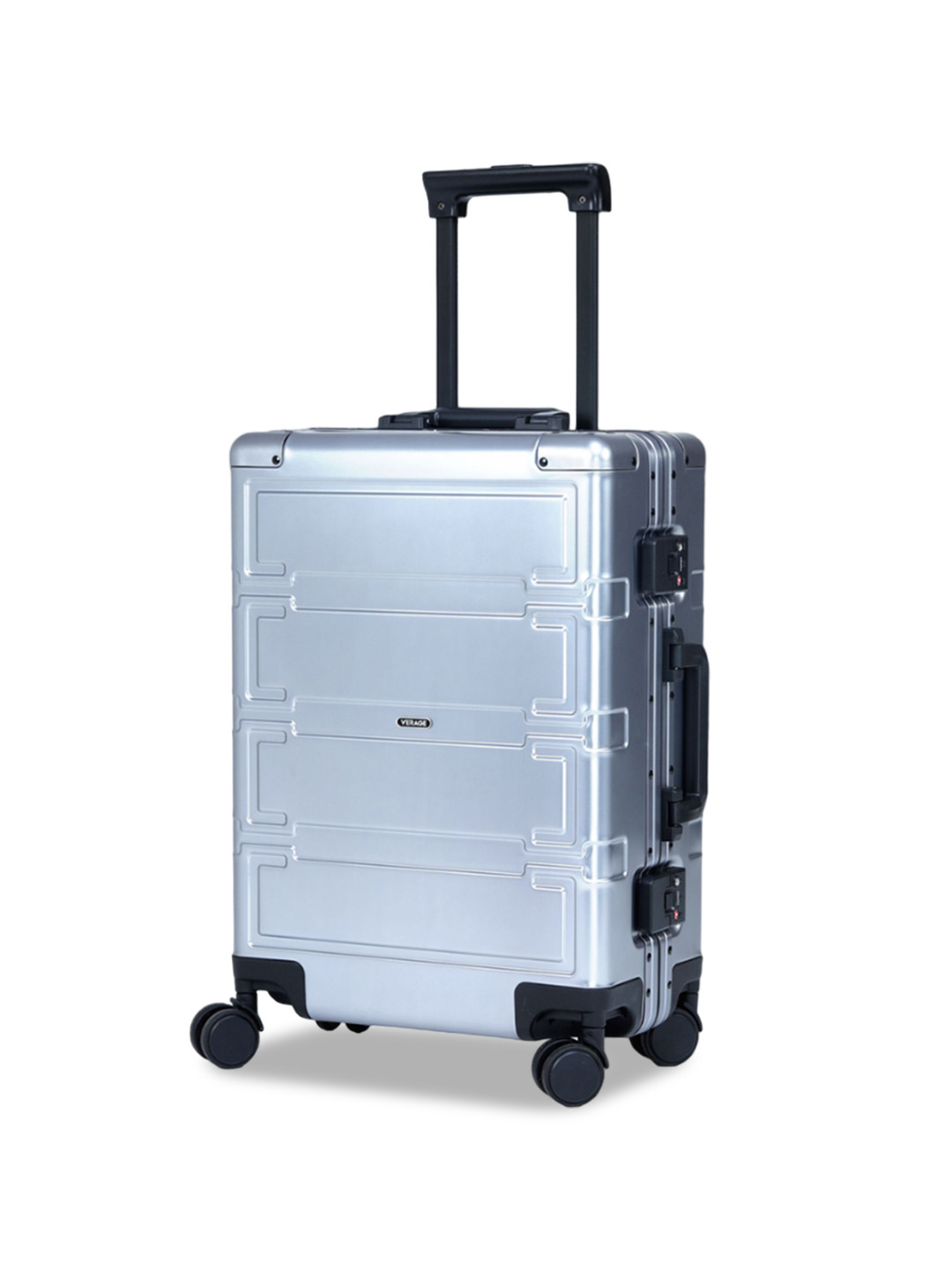 VERAGE Unisex Guardian Grey Textured Hard-Sided Cabin Trolley Bag