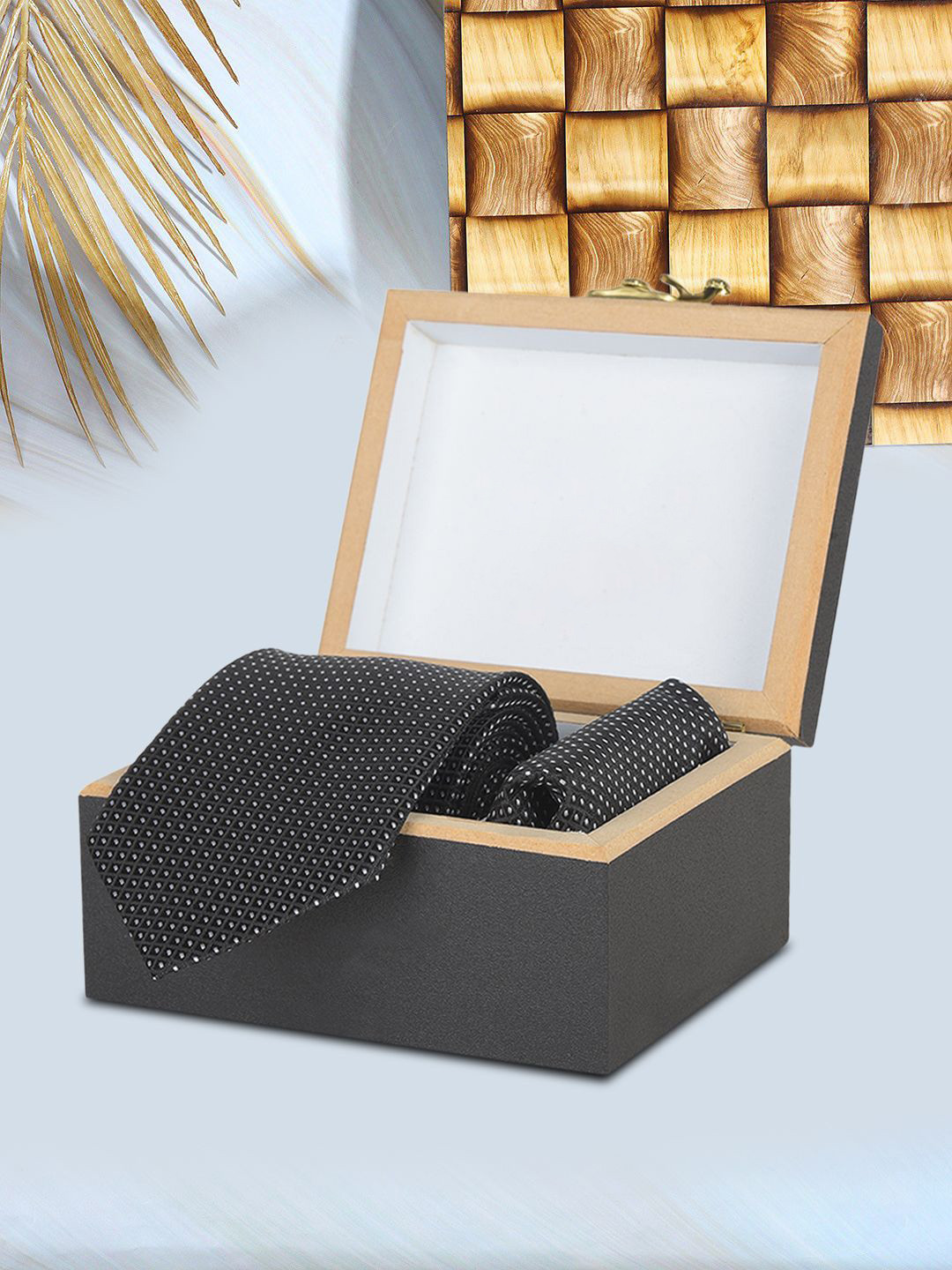 Cazzano Men Neck Tie With Square Pocket Accessory Gift Set
