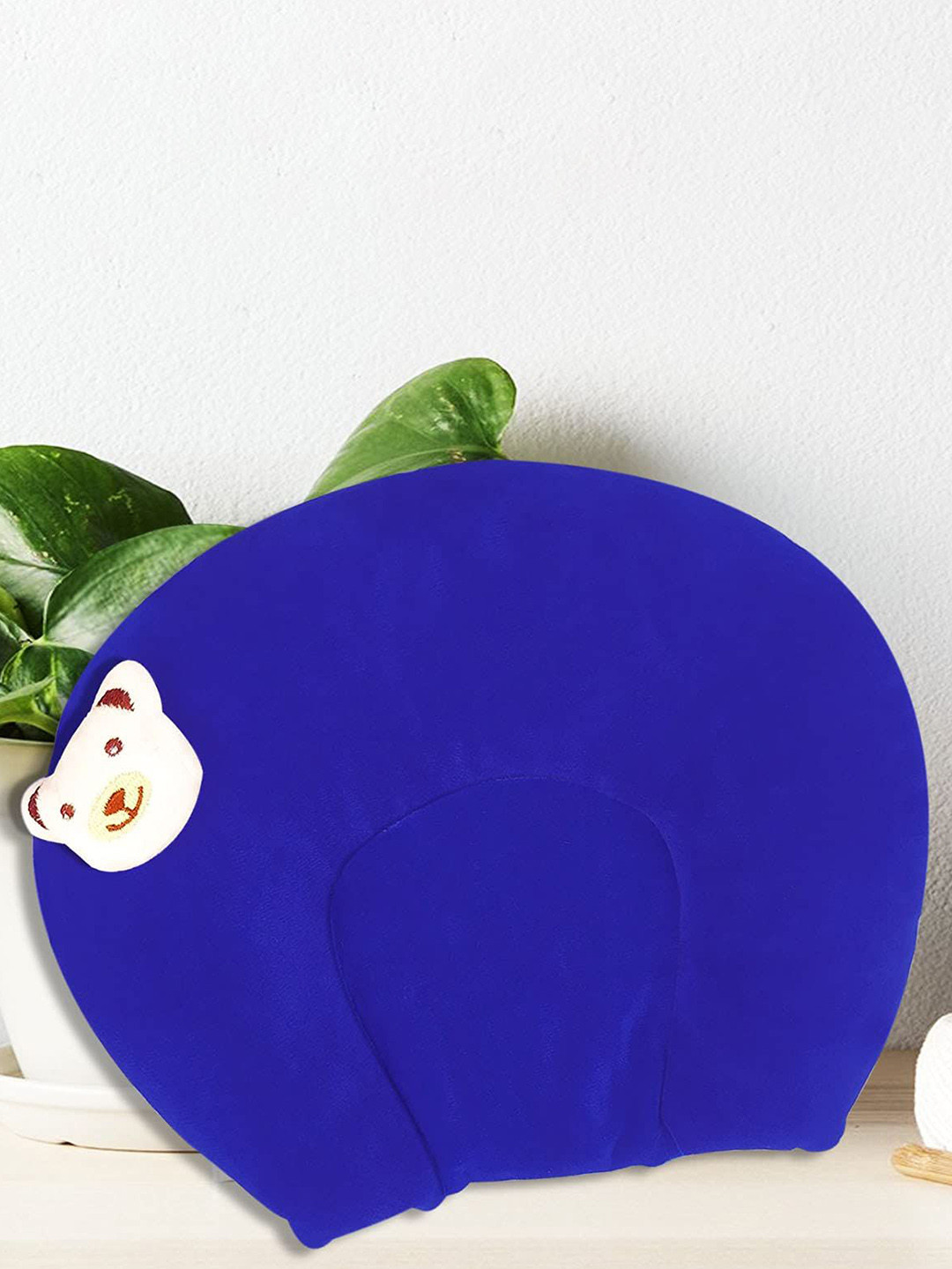 NeonateCare Infants Kids Blue Self Design Pure Cotton Mustard Seed Round Pillow