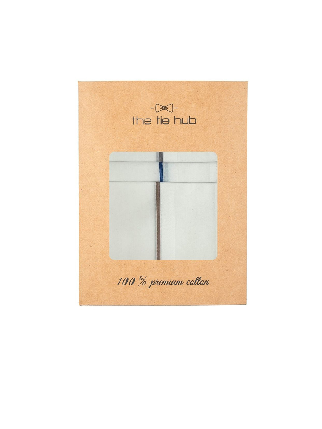 The Tie Hub 3-Pieces Striped Cotton Handkerchief