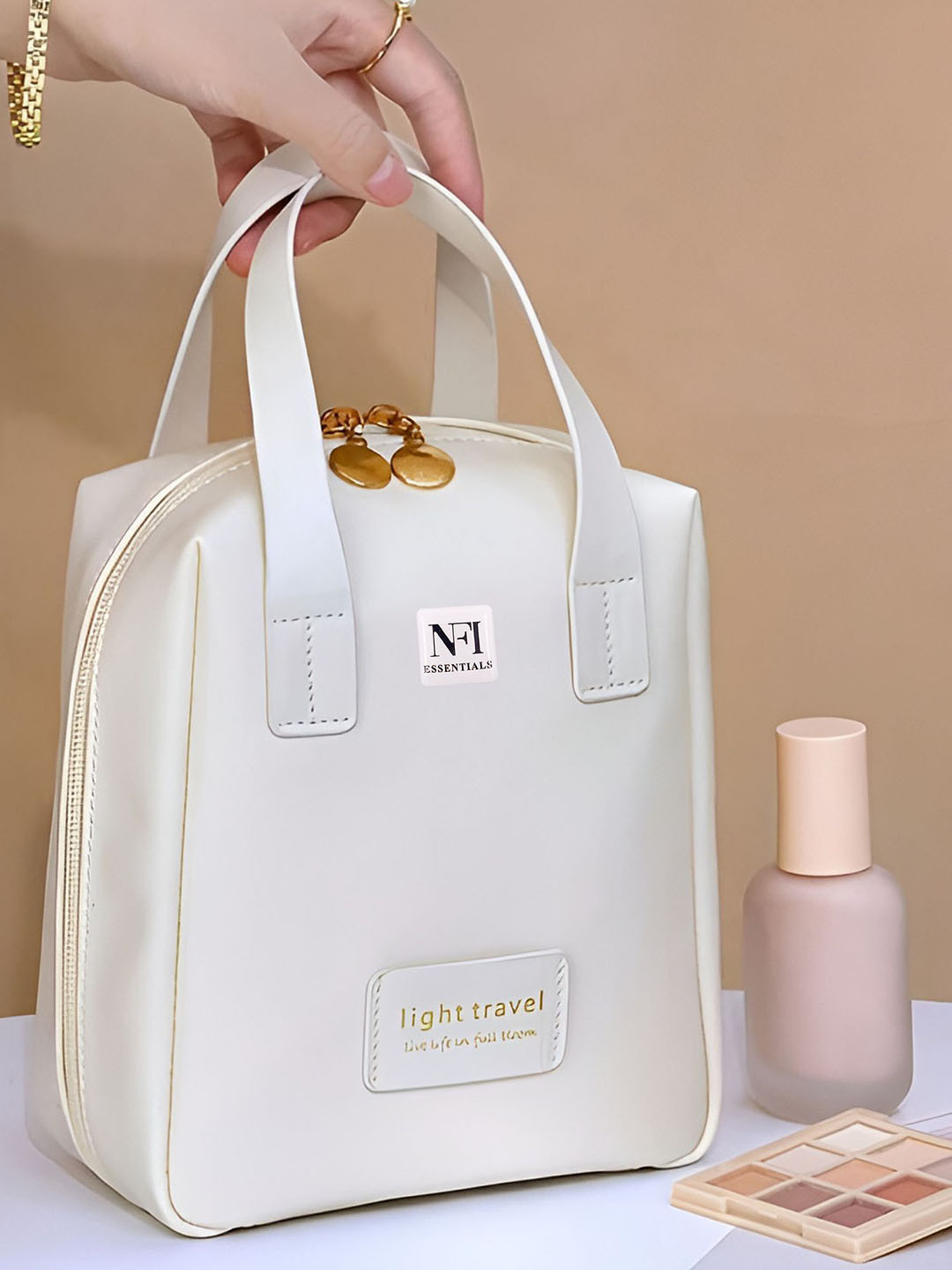 NFI essentials Water Proof Cosmetic Makeup Pouch - White