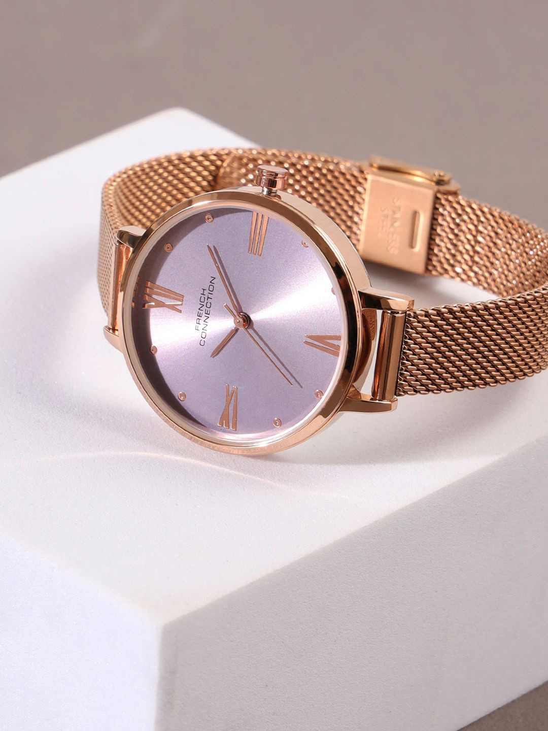French Connection Women Dial & Stainless Steel Straps Analogue Watch FCN0115RGM