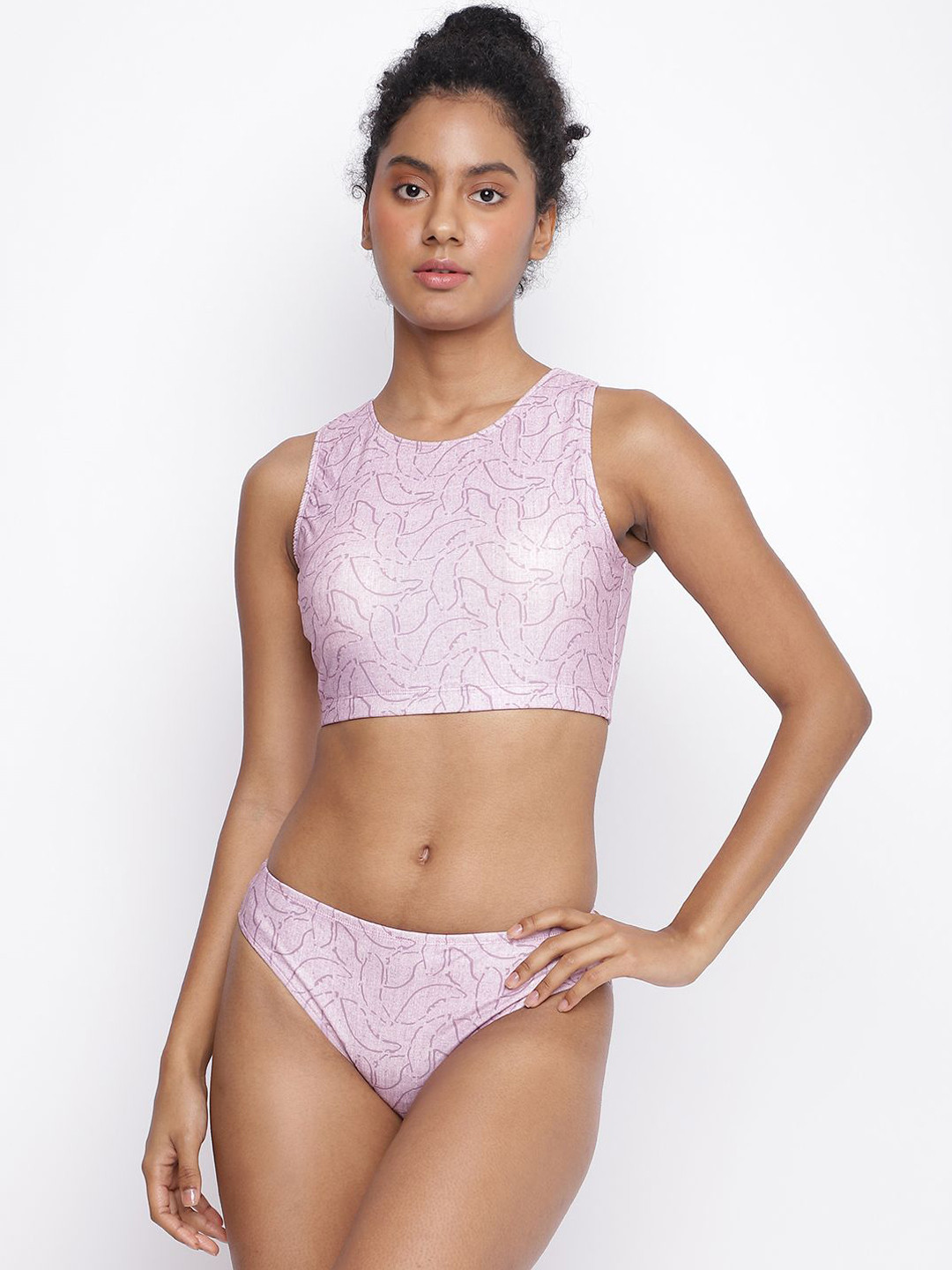 La Intimo Printed Round Neck Tankini