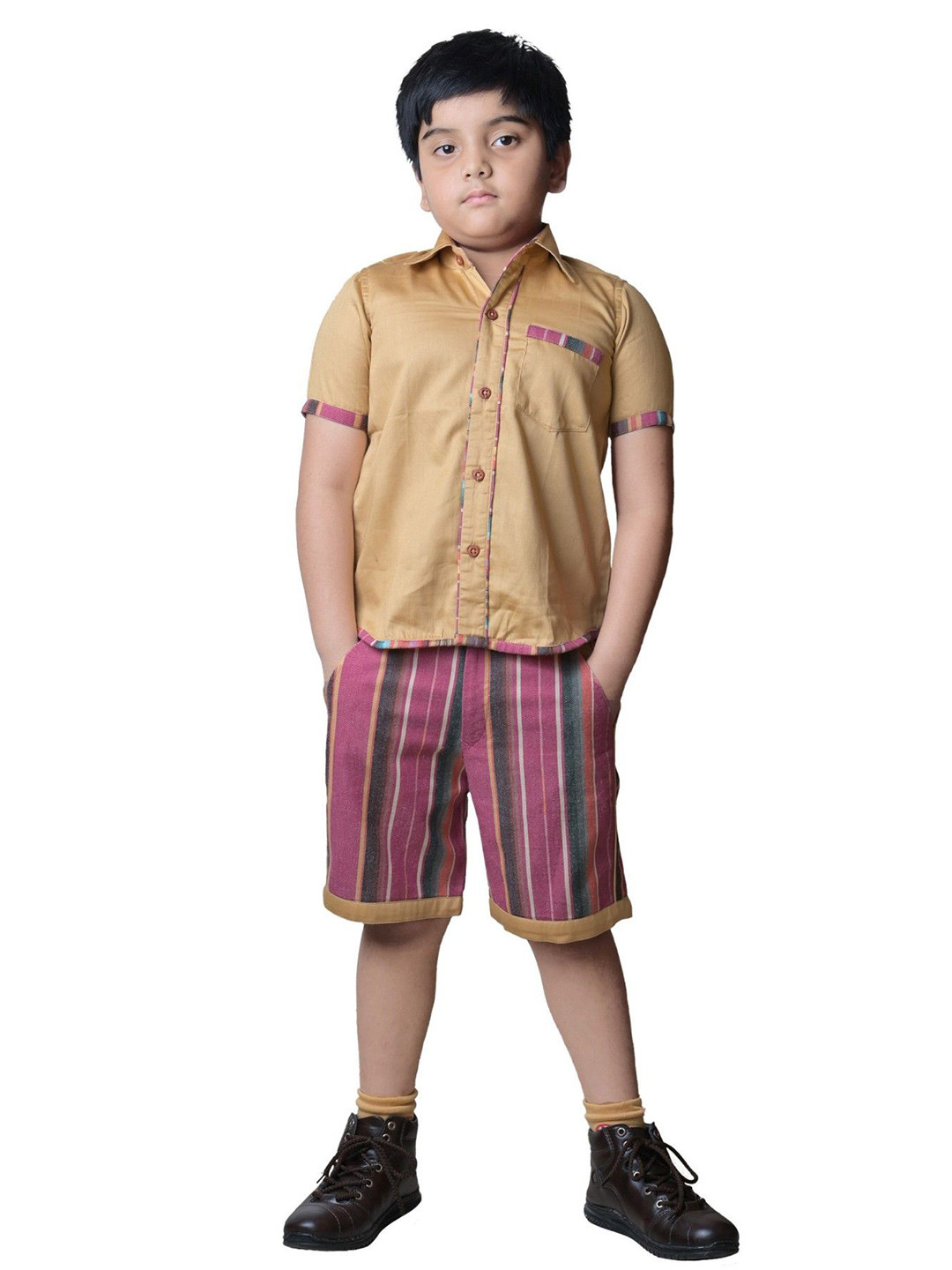 BAESD Boys Magpie Casual Shirt with Contrast Colour Detail