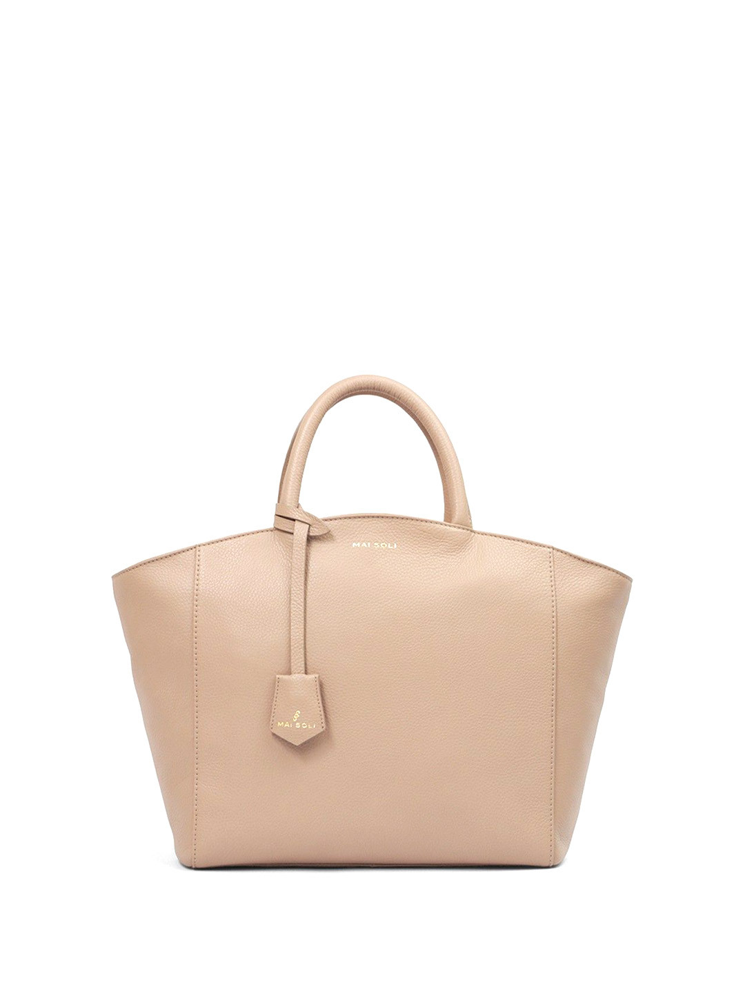 Women Nude Genuine Leather Riley Satchel Bag