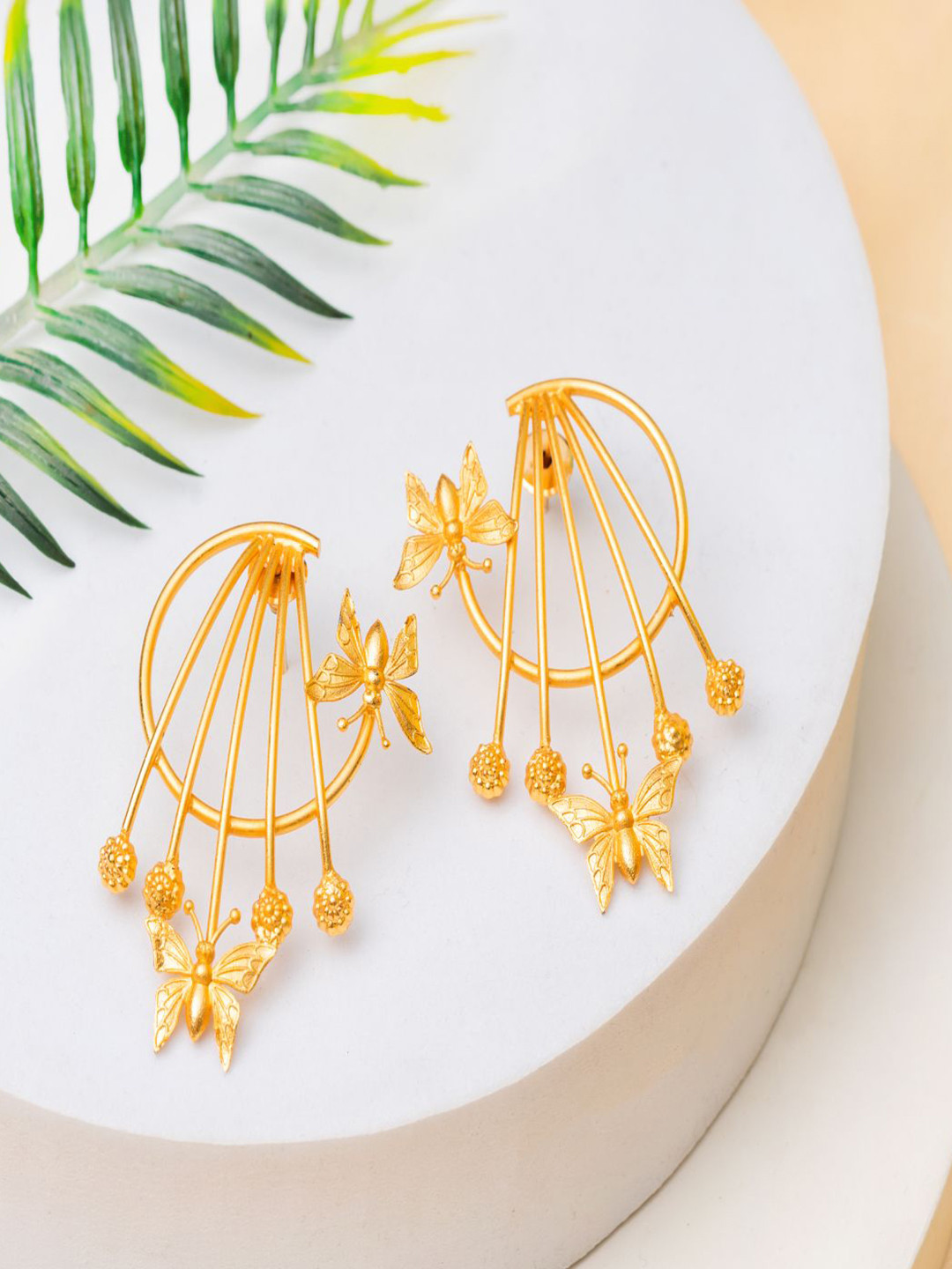 PUTSTYLE Gold-Plated Butterfly Drop Earrings