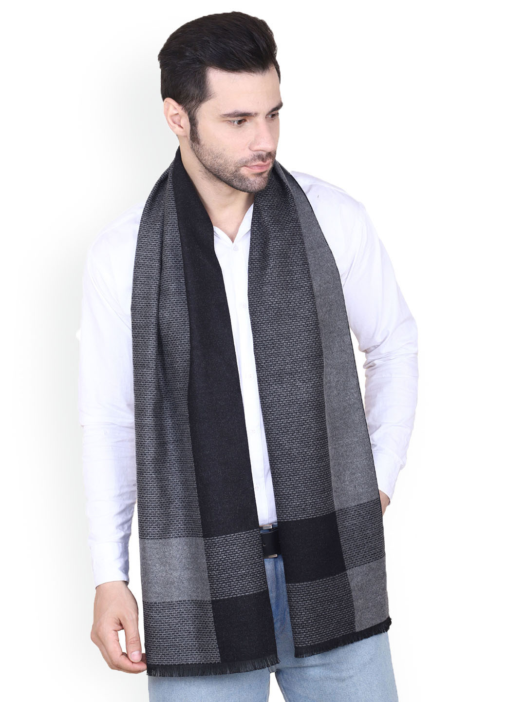 Cazzano Men Self Design Merino Wool Mufflers