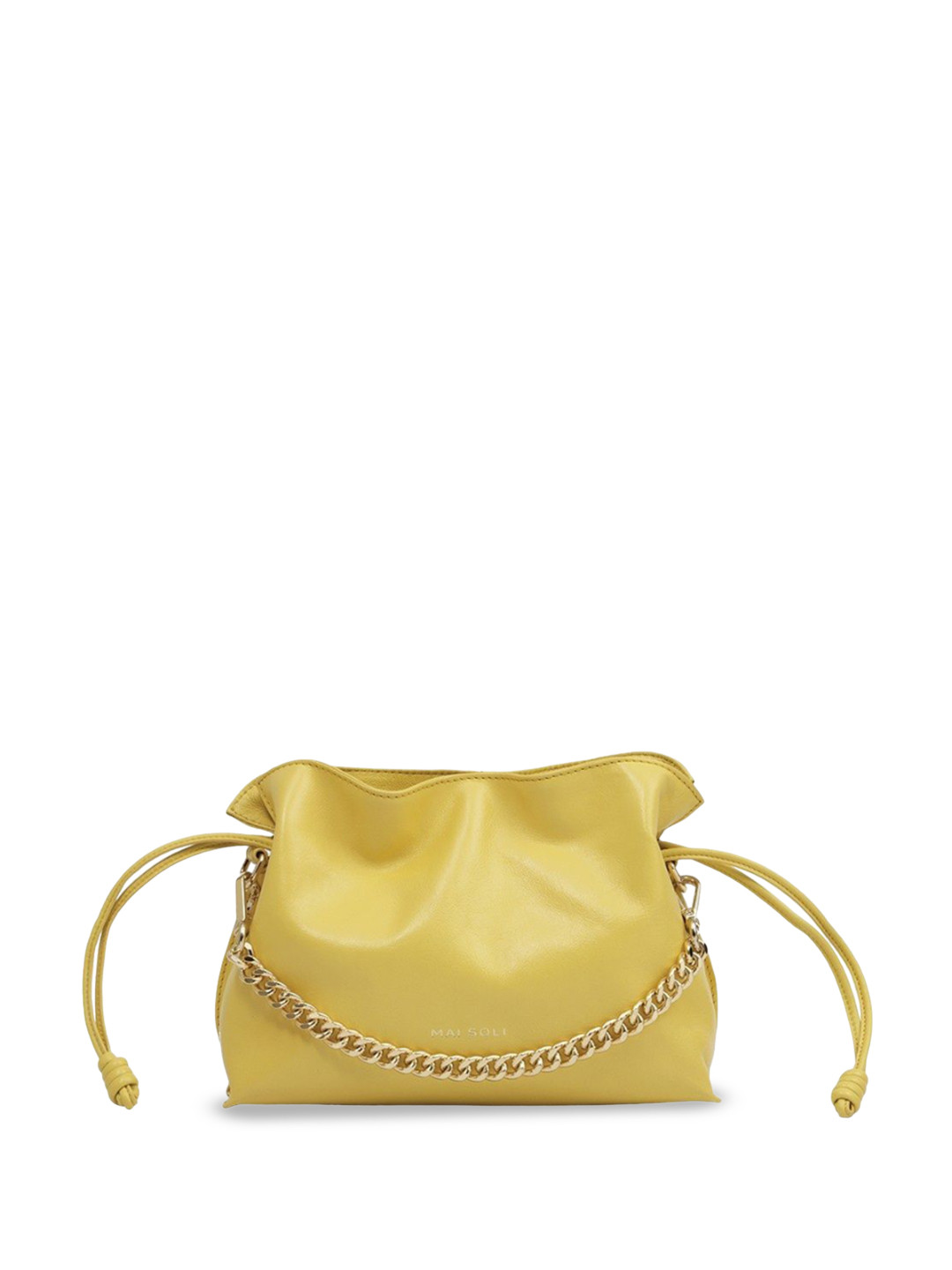 Women Yellow Genuine Leather  Ariel Bucket Bag